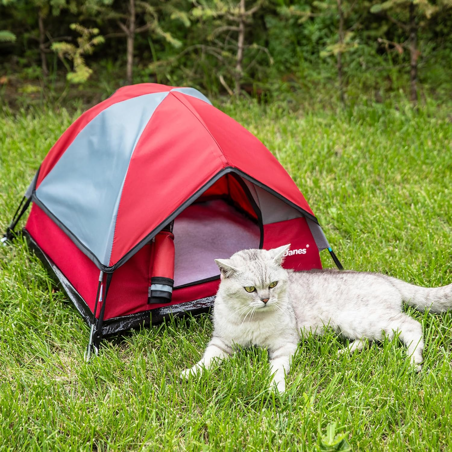 Gdanes Cat House Portable Indoor/Outdoor Red Cat Tent for Cats and Small Dogs with Soft Pad image number 2