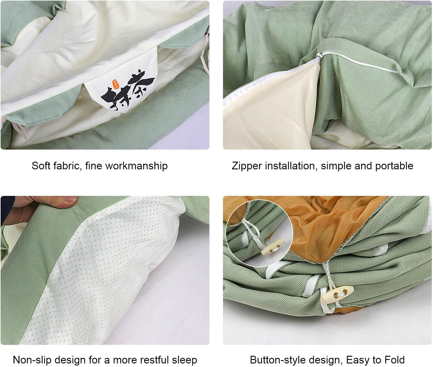 BOMEI Pack Cat Tunnels for Indoor Cats,Collapsible Cat Tunnel Tubes Toys with Removable Mat， 2-In-1 Cat Tunnel Bed with Cat Toys for Cats,Rabbits (Green) image number 2