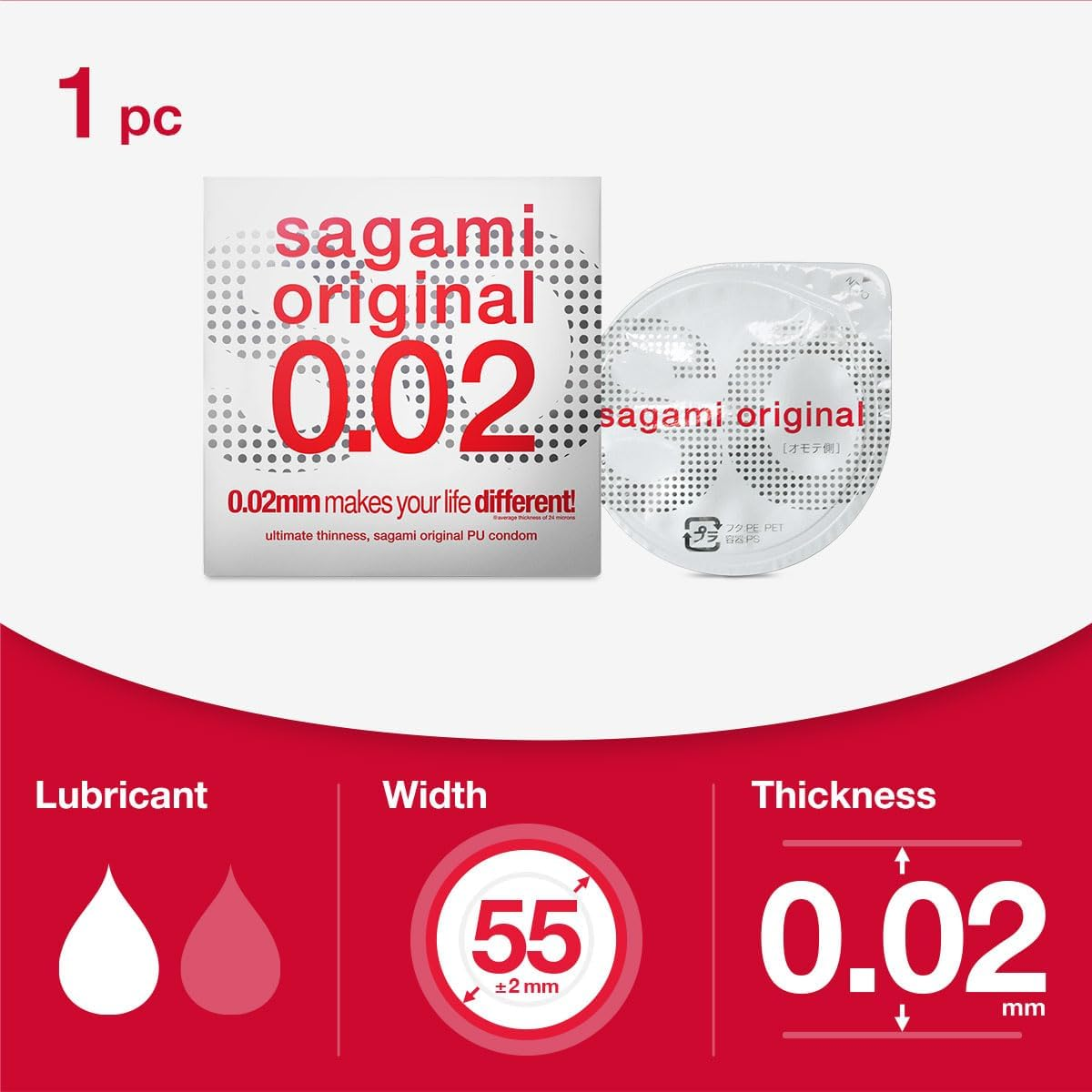 Sagami Original 0.01 & 0.02 PU Condoms Experience 5'S Pack image number 4