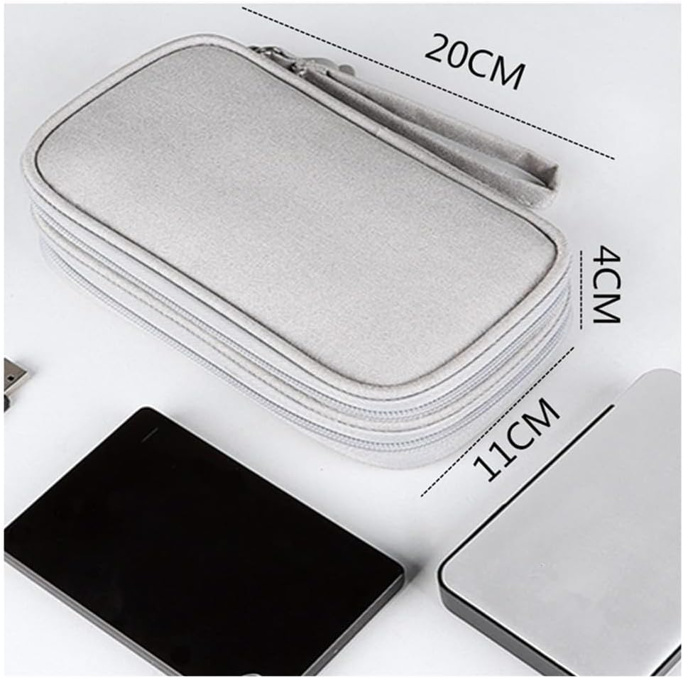 Electronics Organizer, Granmagazz Electronics Accessories Organizer Pouch Bag, Light Grey Cable Organizer Bag, Charger Organizer Case Pouch for Travel Accessories and Electronics