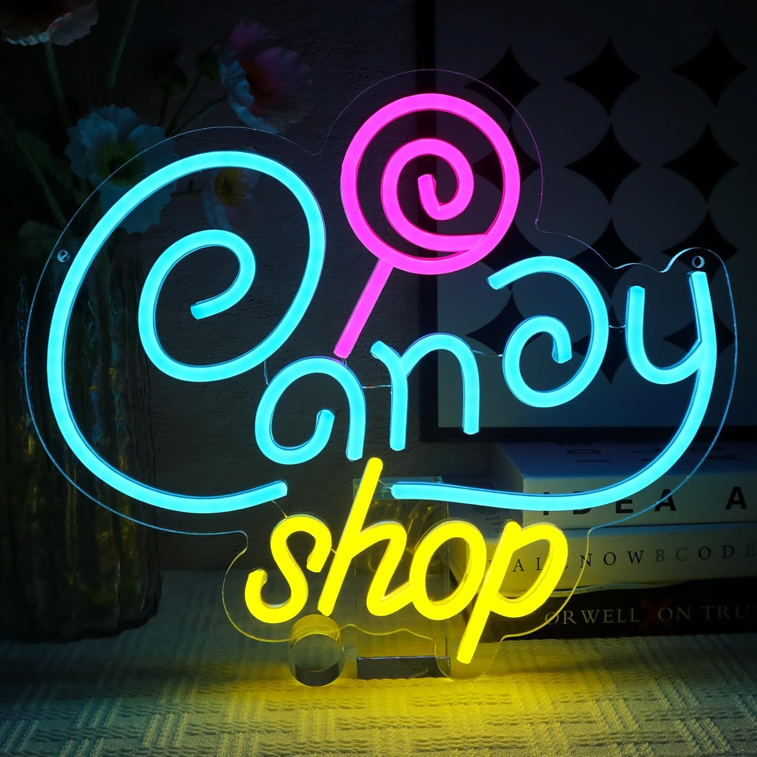 OYCGZV Let'S Glow Neon Sign, Let'S Light up LED Neon Sign Wall