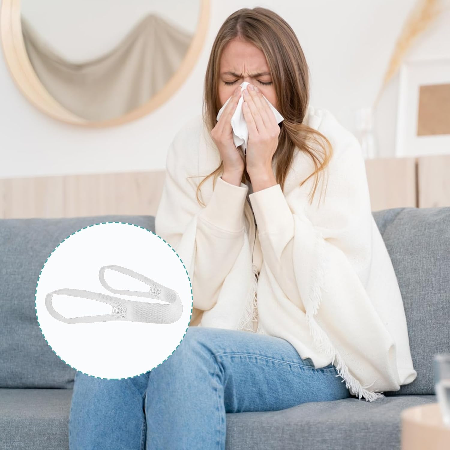 Elastic Nose Bandage,External Nasal Bandage Dressing Holder with High Absorption Capacity for Nose,Nose Surgery Elastic Bandage Dressing Holder for Postoperation,White (10) image number 4