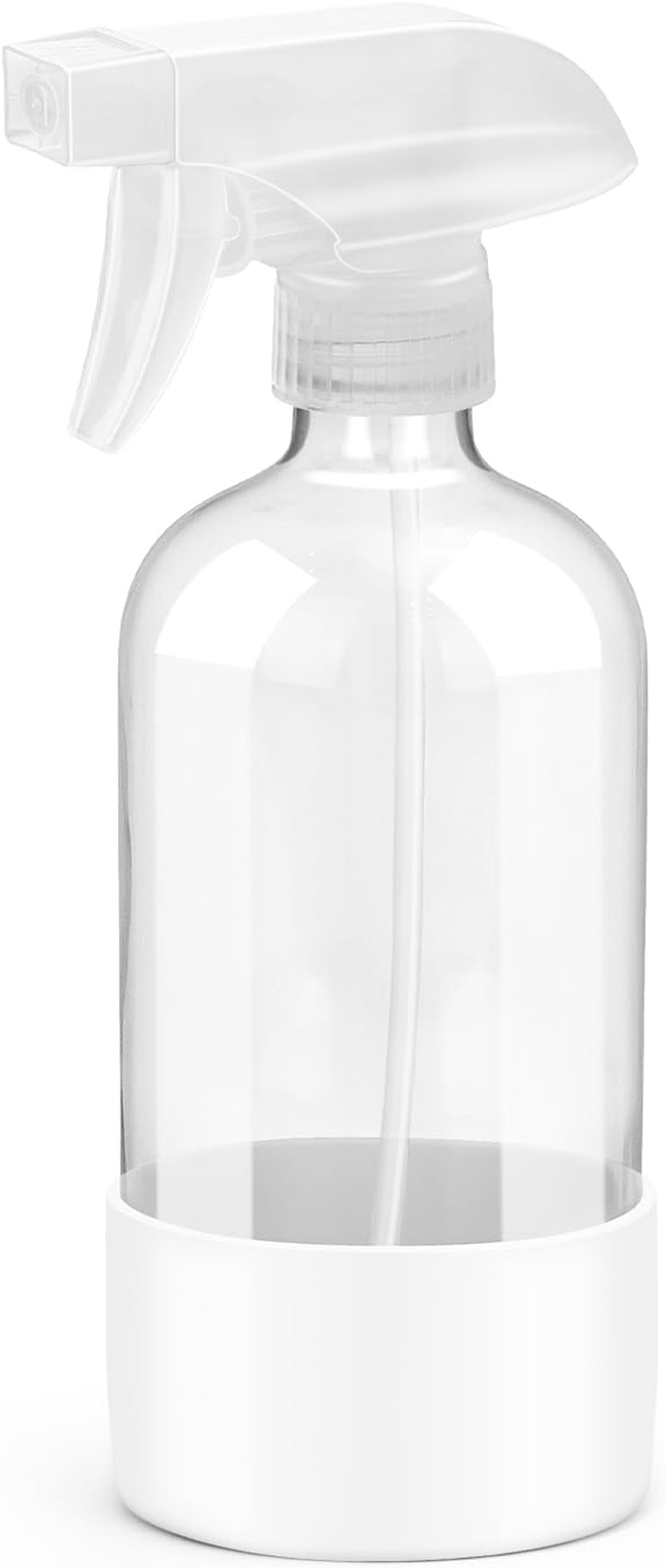 Roinisor Glass Spray Bottles with Silicone Sleeve Protection, Empty 16OZ Reusable Spray Bottles, Refillable Containers with Spray Nozzles for Cleaning Solutions, Plants and Essential Oils 1 Pack White image number 2