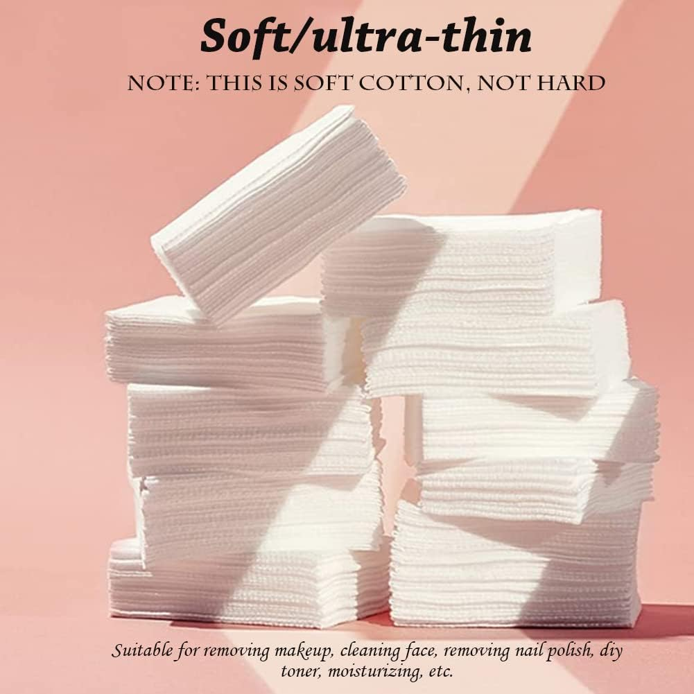 AKOAK 450 Pcs Manicure Removal Cleaning Tape Nonwoven Glue Cleaning Pad Nail Polish Cleaning Rags Pure Natural Cotton Fiber Eyelash Extension Accessories image number 3