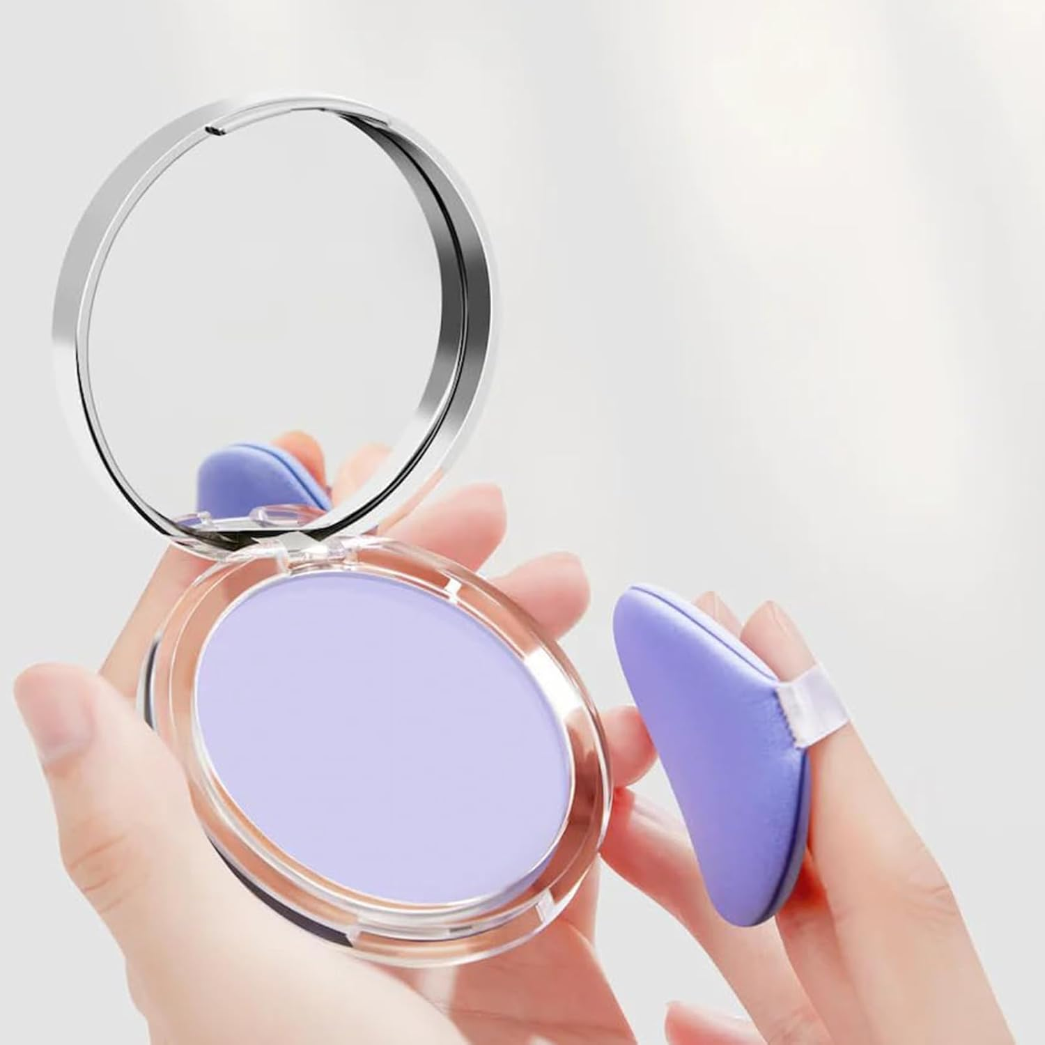 Lavender Matte Powder,Lavender Setting Powder, Silky Blurring Oil Control Long-Lasting,For Silky Blurring Oil Control Long-Lasting Makeup - 1Pcs image number 6