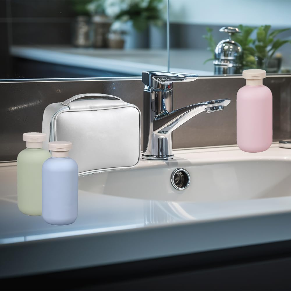 200Ml Refillable Travel Bottles, 3Pcs Refillable Shampoo and Conditioner Bottles with Flip Cap, Refillable Shampoo Conditioner Bottle Squeeze Bottles with Flip Cap for Lotion image number 1