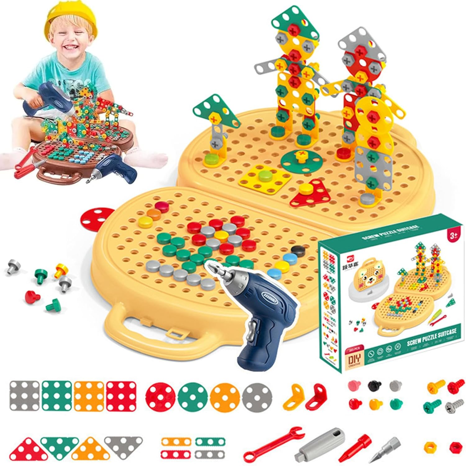 Magic Montessori Play Toolbox, Magic Montessori Play Toolbox Bear, Montessori Toolbox with Drill, Montessori Play Toolbox with Drill, 2024 New Creativity Tool Box with Drill for Kids image number 5