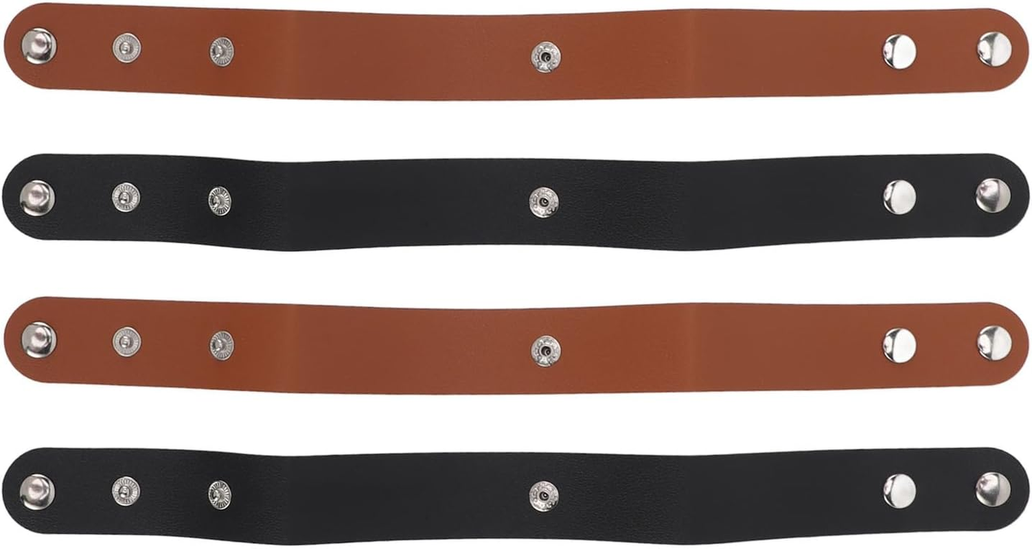 4Pcs Leather Whip Holster in Black and Brown Color Handmade Whips Holder Ideal for Horse Riding Whips Crops with Pu Leather and Metal Buckle image number 6