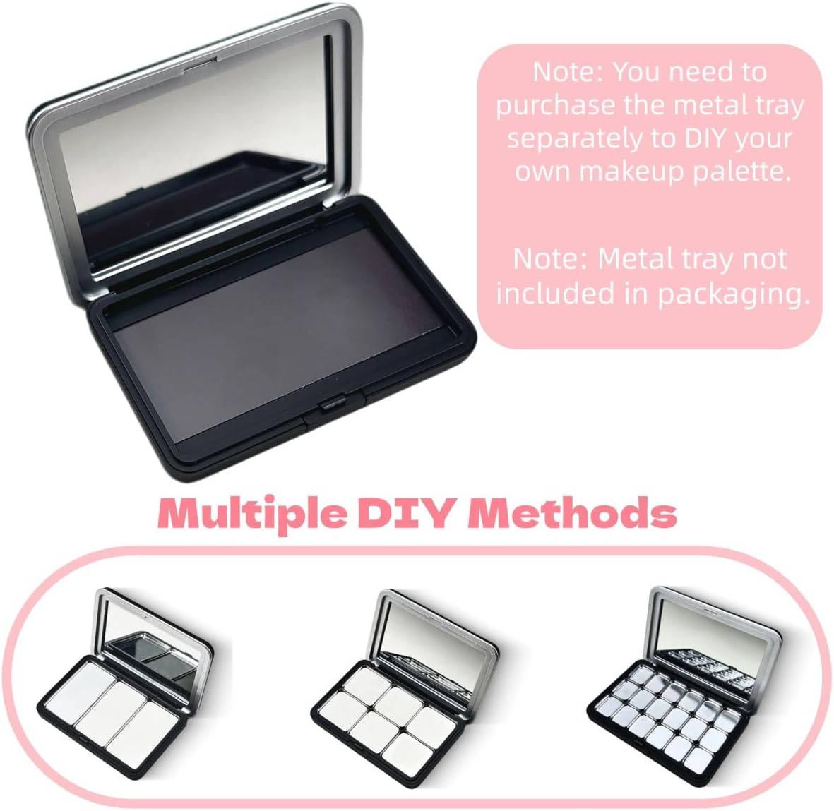 Empty Magnetic Palette Eyeshadow Makeup Palette with Mirror for Eyeshadow Lipstick Blush 1 Piece (M, Gram, 1) image number 1