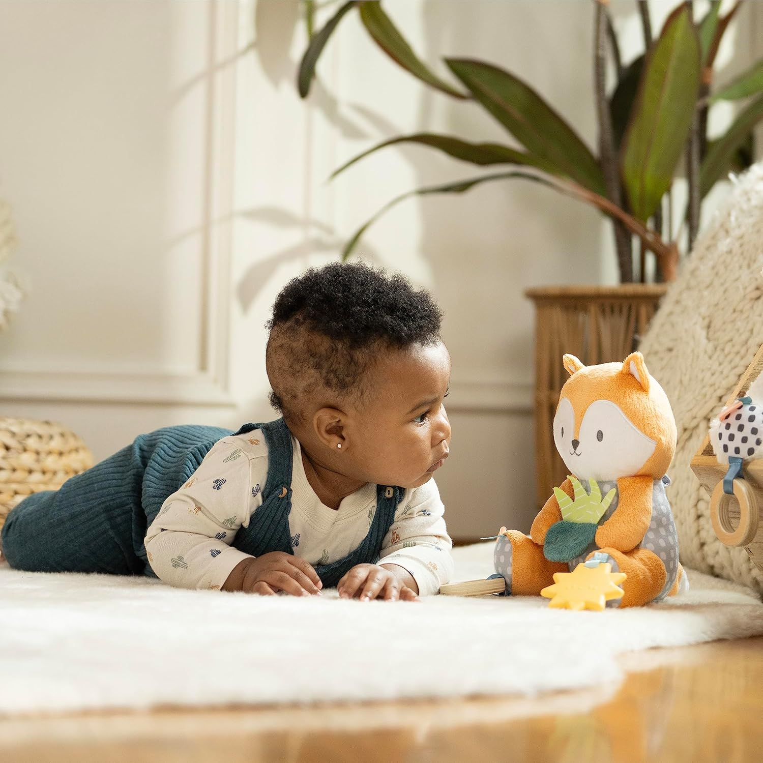 Ingenuity Calm Springs Plush Activity Pal Bpa-Free Sun Teether, Multi-Texture Fabrics, Kitt the Fox image number 6