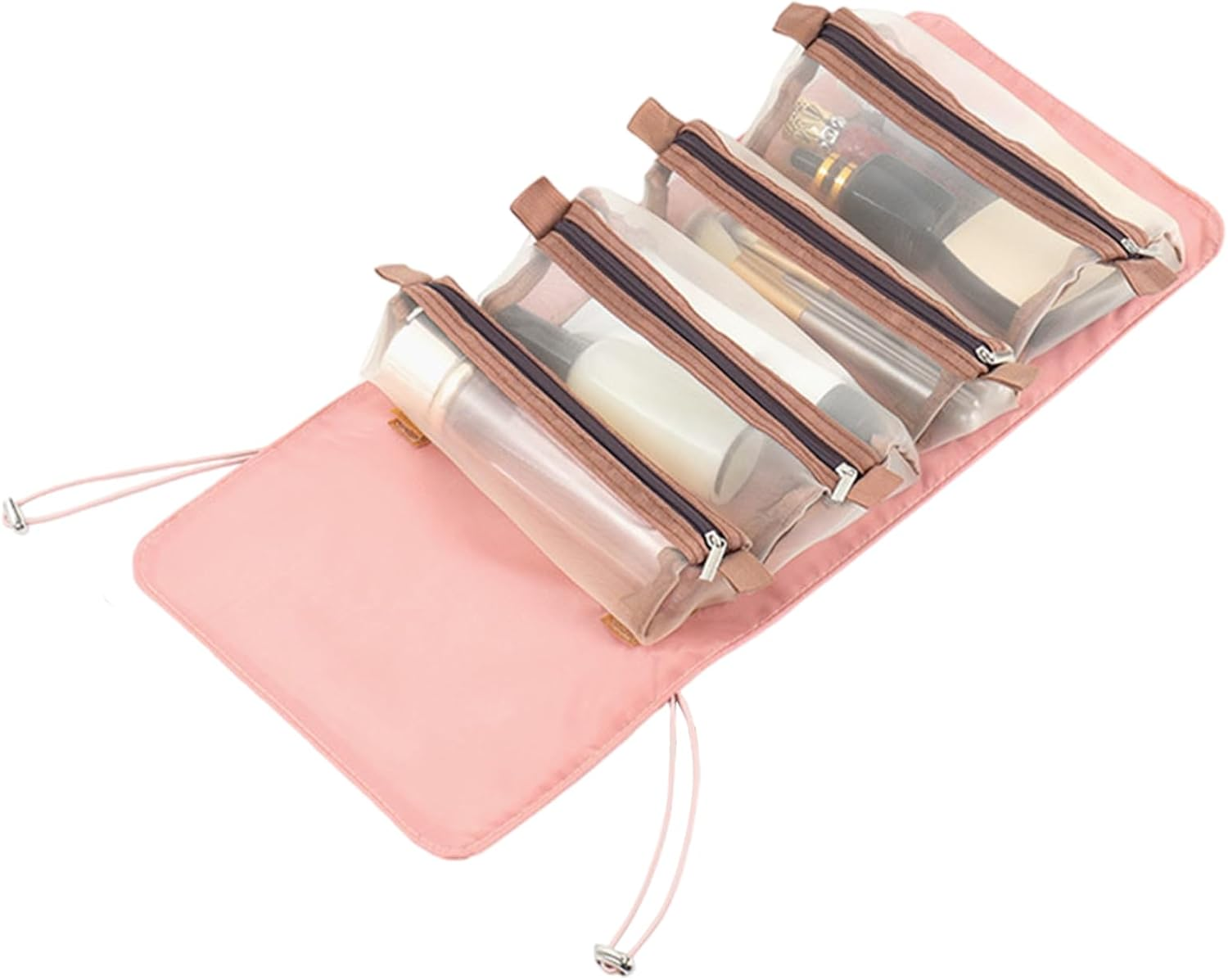 Roll up Cosmetic Bag - 53X22X5Cm Black Compact Travel Organizer Case, Cosmetic Storage, Foldable Toiletry Pouch, Portable Vanity Kit | Make up for Women Travel Holiday Use Quo, Black, Se R&eacute;f&eacute;rer Au