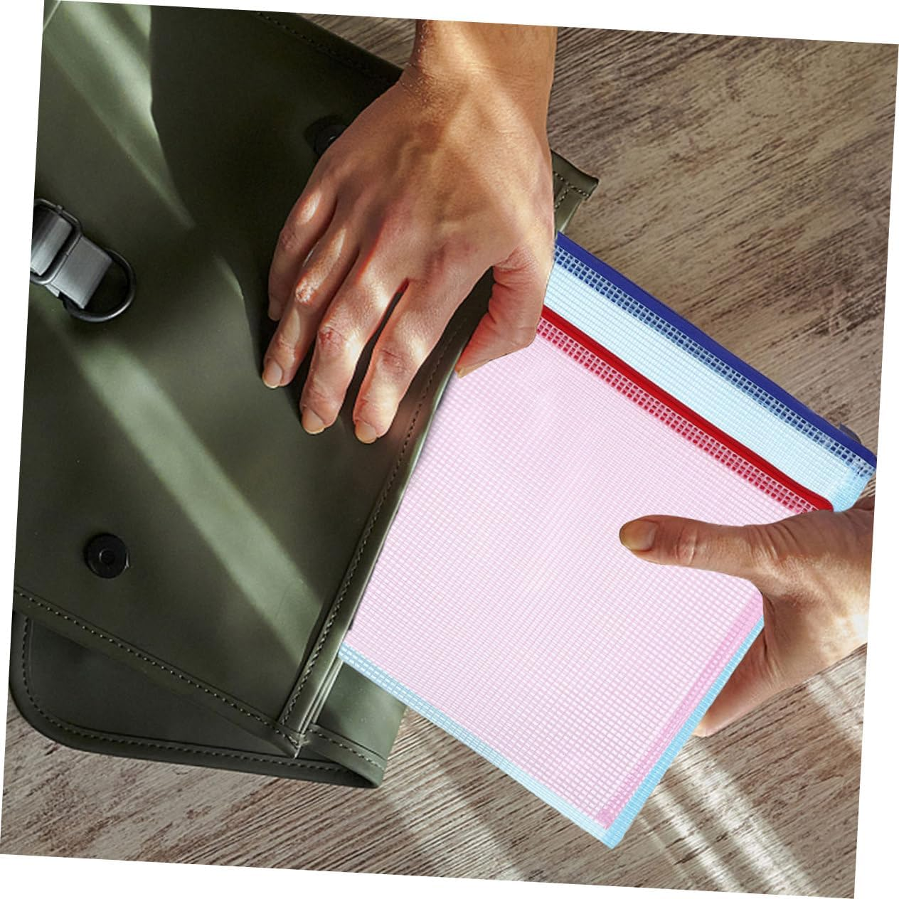 SOPOTUTU 16Pcs Mesh Zipper Pouches Document Storage Bags for Office Home Travel Capacity File Pouches for Organizing Papers Testing Materials More Random Colors image number 1