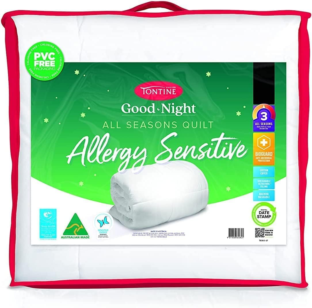Tontine Good Night Allergy Sensitive Quilt Doona, King &ndash; All-Seasons Warmth for Asthma & Allergy Sufferers &ndash; Anti-Microbial Polyester Fill with Cotton Cover &ndash; Machine Washable &ndash; Australian Made image number 3
