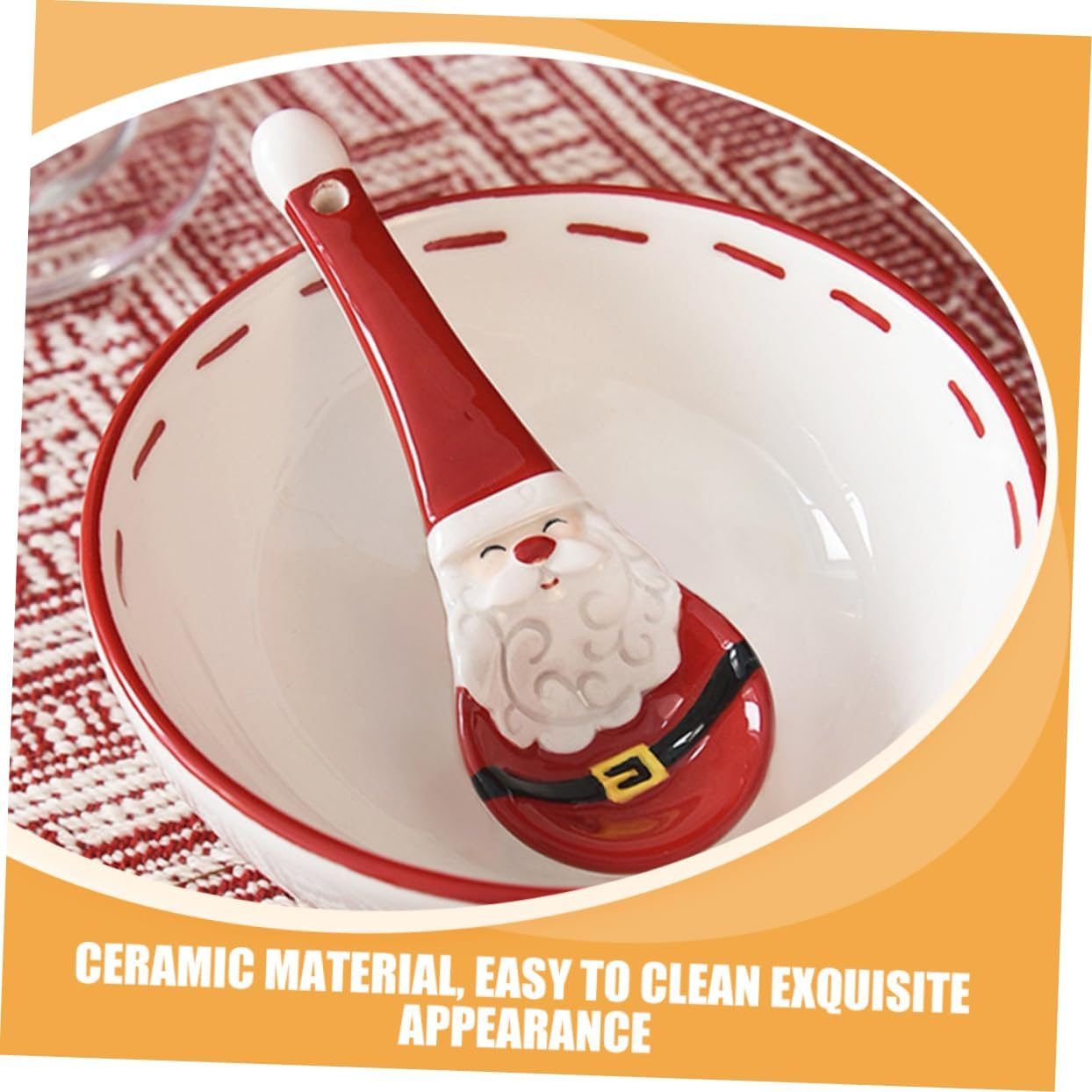 Christmas Santa Ceramic Measuring Spoons Baking Spoons for Salt Sugar Spices Festive Kitchen Essentials