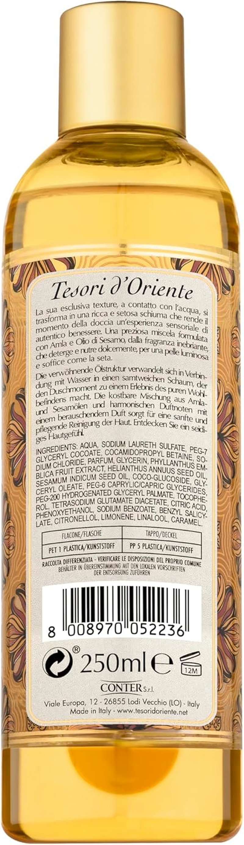 TESORI D'ORIENTE AMLA & Sesamoil Shower Oil 250 Ml Aromatic Shower Oil Ritual for Body and Senses image number 6