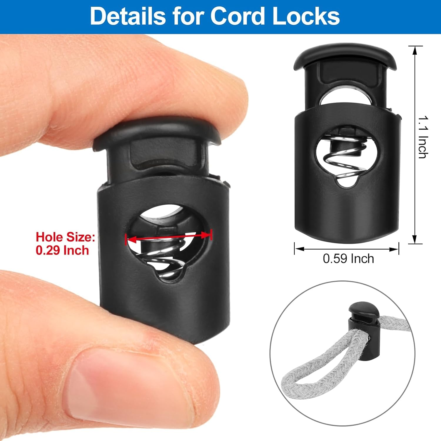 Drawstring Replacement Kit 12 Cords + 10 Locks + 3 Threaders | 57 Inch Elastic Drawstring Cord for Sweatpants, Drawstrings Replacement Draw Strings for Hoodies, Sweatpants, Shorts, Pants image number 2