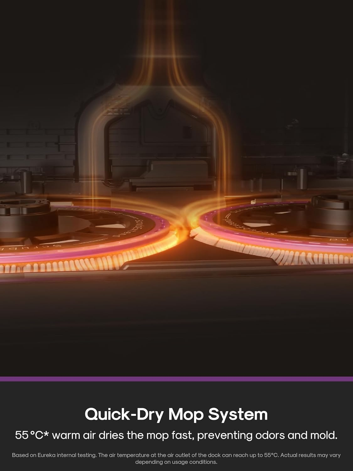 Eureka J15 Evo Ultra Robot Vacuum Cleaner and Mop, 22,000Pa Suction, Flex-Arm Mop Design for Edge Cleaning, Auto Mop Washing & Hot Air Drying, Anti-Tangle with Drangonclaw&trade; Side Brush image number 3