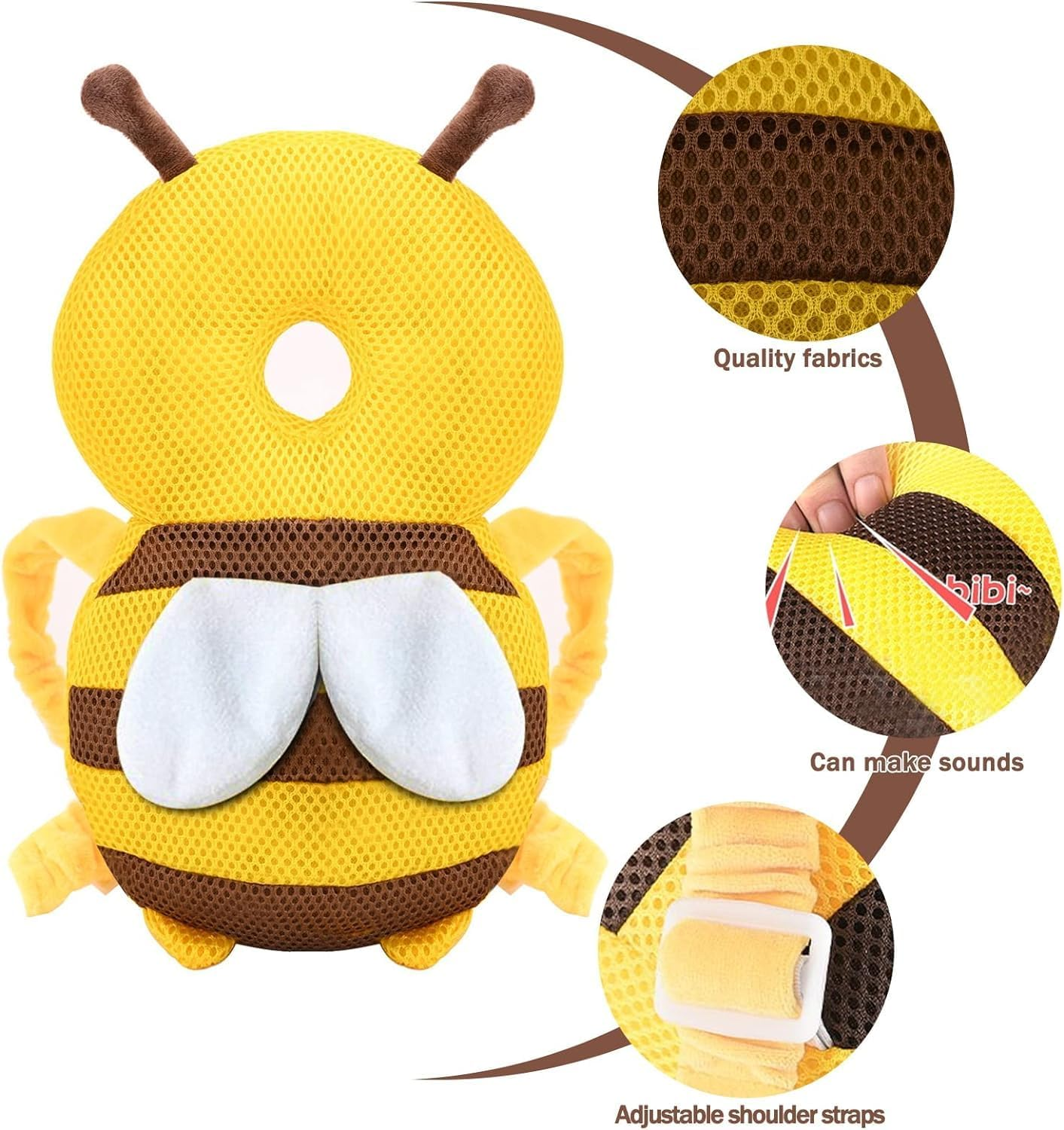 YSHIGUING Baby Head Protector, Adjustable Toddlers Baby Walker Head Protection Head Safety Pad Cushion Backpack, Baby Head and Back Protection for Crawling and Walking image number 6