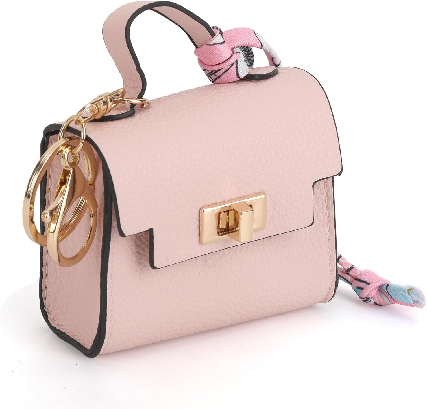 Mikovivi Mini Backpack Keychains, PU Leather Change Pouch Keychain for Women Tiny Cosmetic Bags Organizer for Storing Lipstick Headset Coin Small Items image number 5