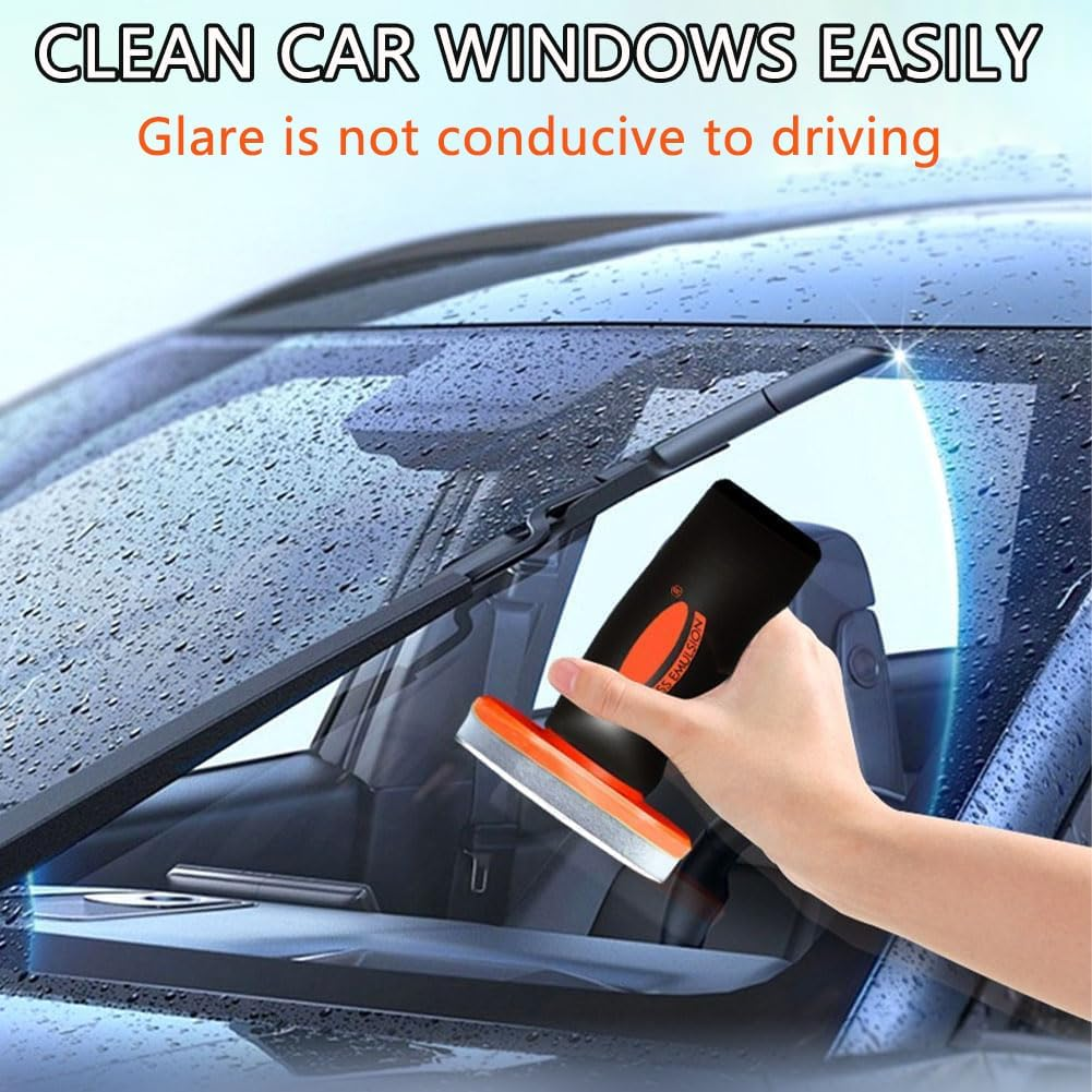 Car Glass Oil Film Cleaner Brush，Windshield & Mirror Tool, Removes Film & Smudges, Boosts Clarity for Safe Drive