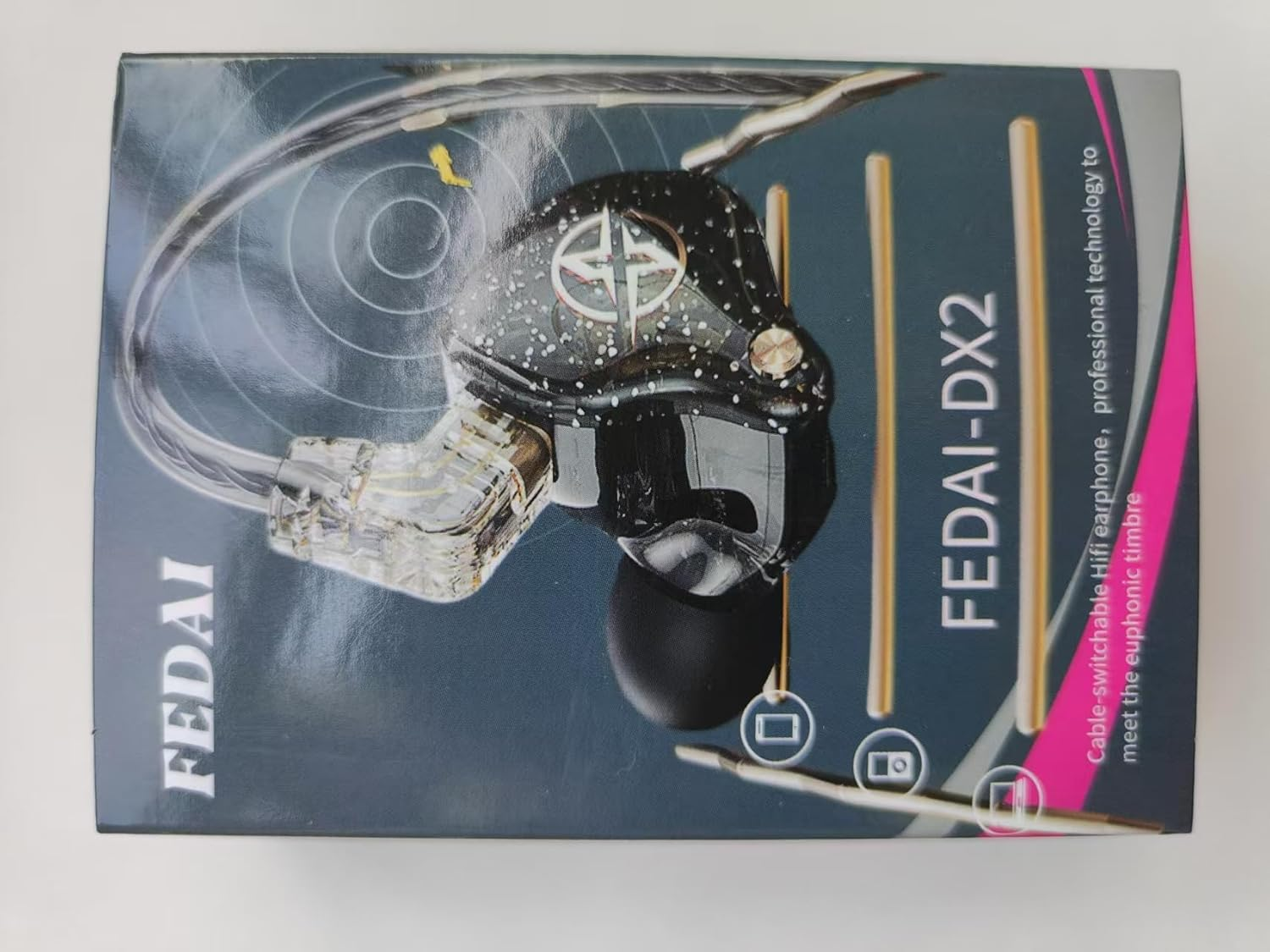 KAMINRUN FEDAI DX2 Melody in Ear Monitors Wired Earbuds Headphones IEM Hifi Bass,Dynamic Dual Driver Wired Sport Earphone with TPE Cable for Musicians,Singer,On Stage,Studio and Gym (Purple with Mic) image number 3