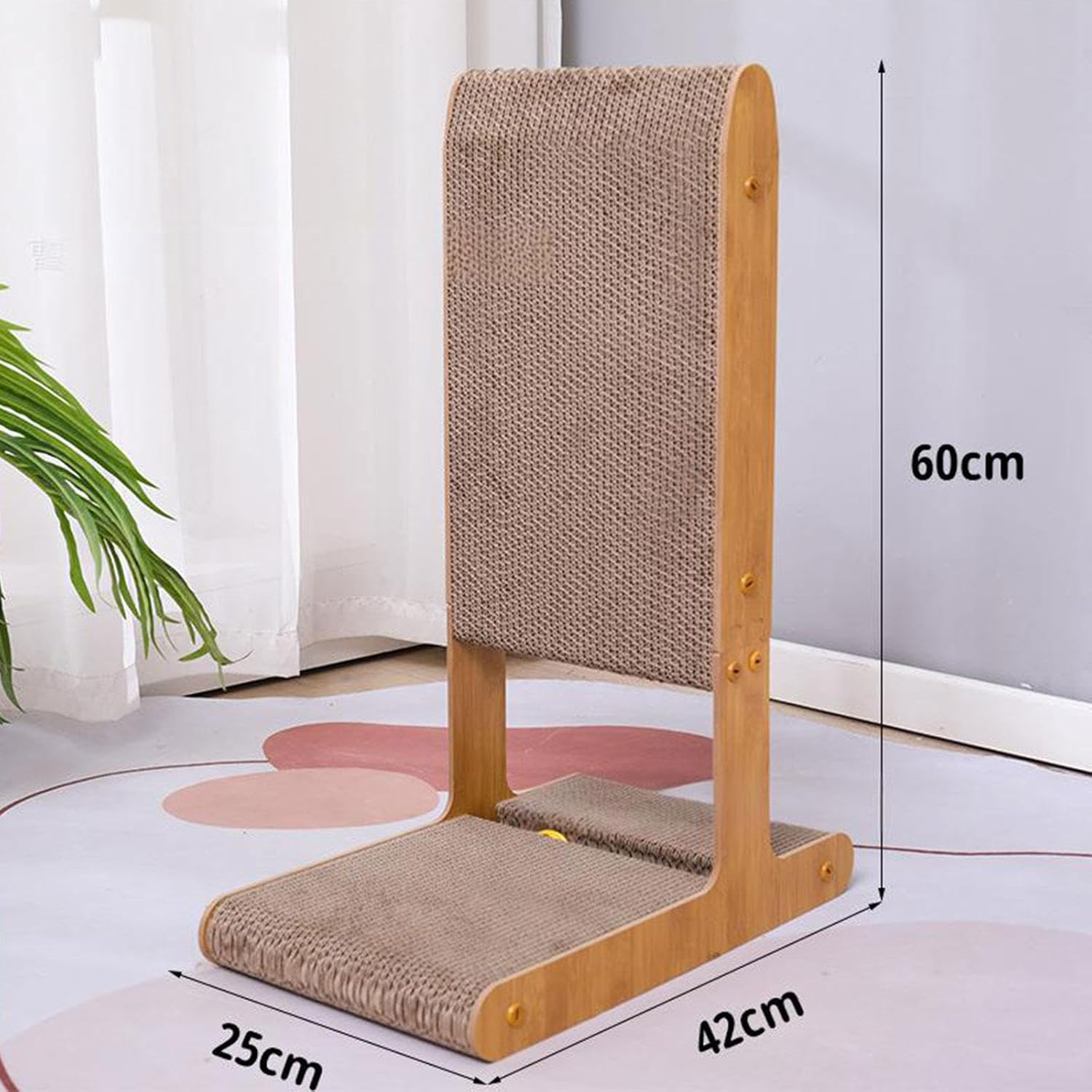 Yuksok T Shaped Cat Scratcher Pet Supplies, Rest and Play, with Bell Ball Toy for Indoor, Cat Scratching Board Furniture Protector, Style A - Style A image number 1