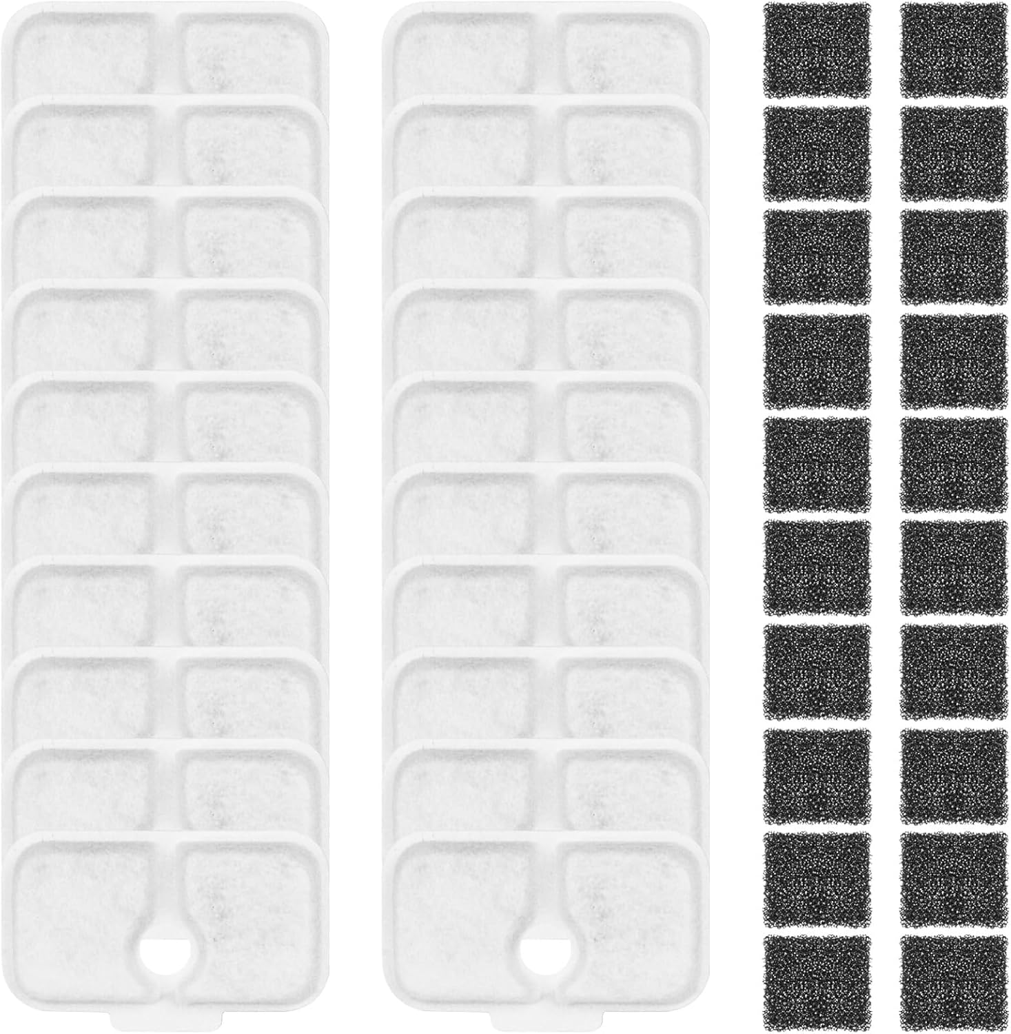 10 Pack Cat Water Fountain Filter Replacement, Compatible with PETLIBRO Dockstream 2.5L/84Oz Cat Water Fountain PLWF005/PLWF105/PLWF115/PLWF305, Quiet Cat Fountain Filters with 10 Pre-Filter Sponges