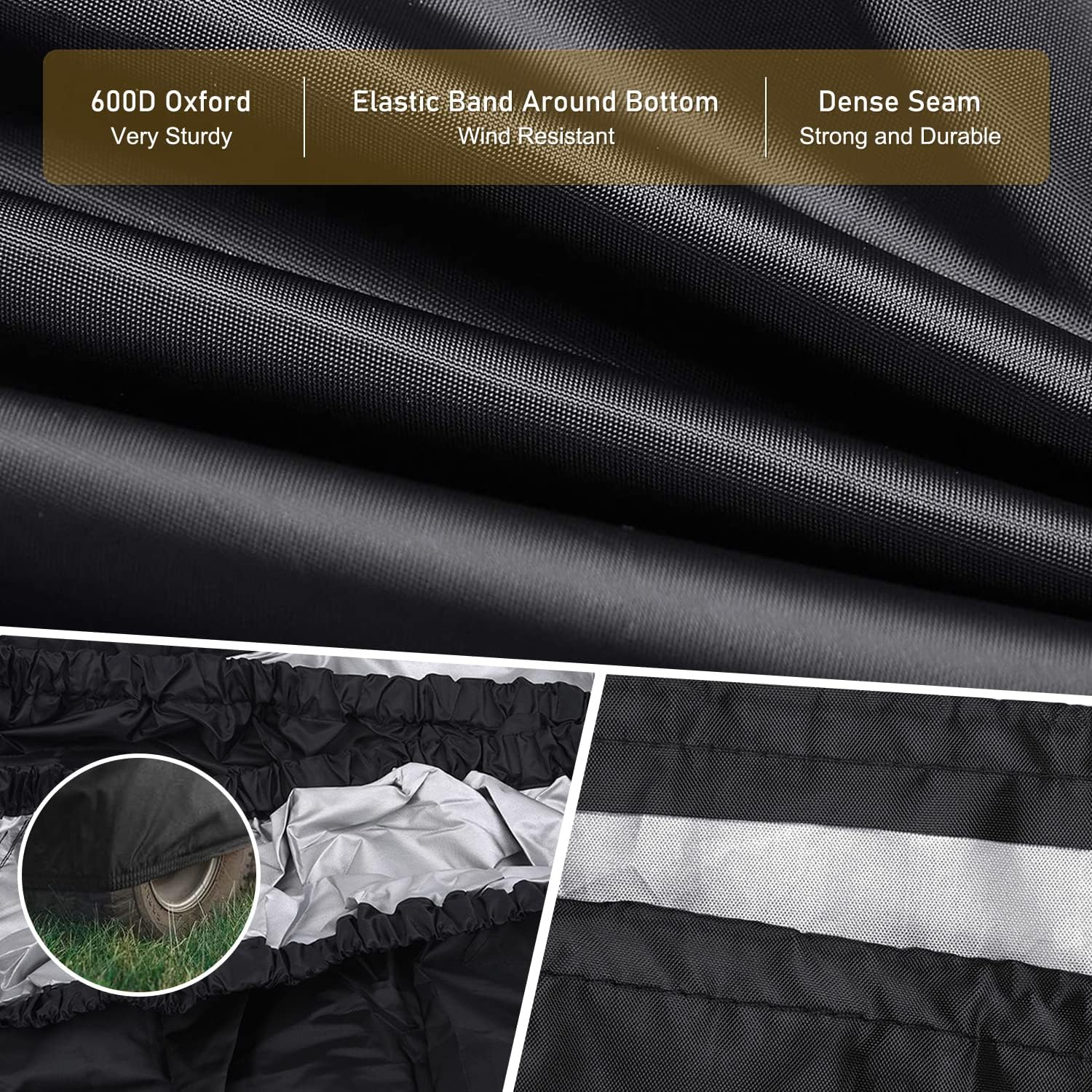 2Win2Buy Lawn Mower Cover Heavy Duty Waterproof Polyester Oxford Mower Covers - UV & Dust & Water Resistant, Weather Resistant,Universal Fit Drawstring & Storage Bag (Riding Lawn Mower Cover) image number 6