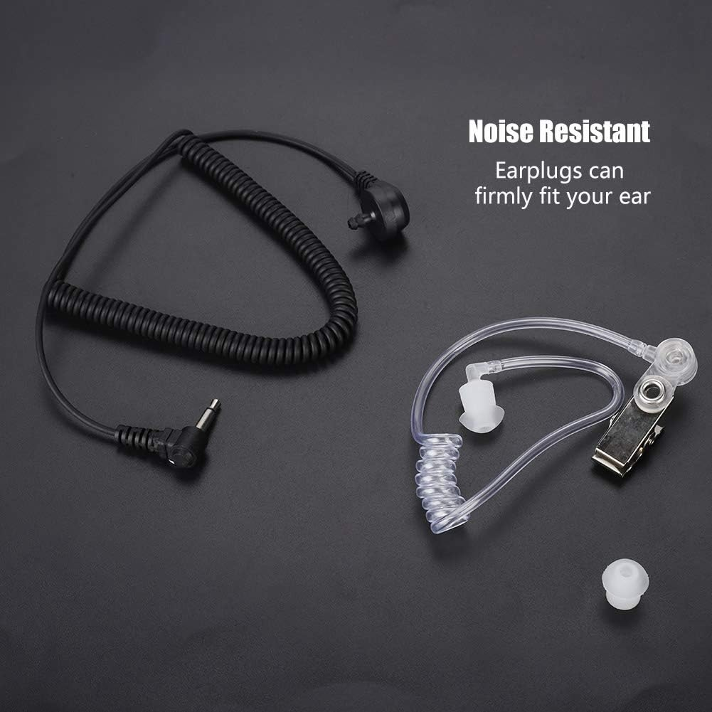 Eacam Air Duct Walkie-Talkie Earphone Earbuds for Radio Speakers, anti Noise, Radiation Resistant. Ideal for Atvs, Skis, Race Games, Security, Surveillance. Transparent, Easy Hidden,