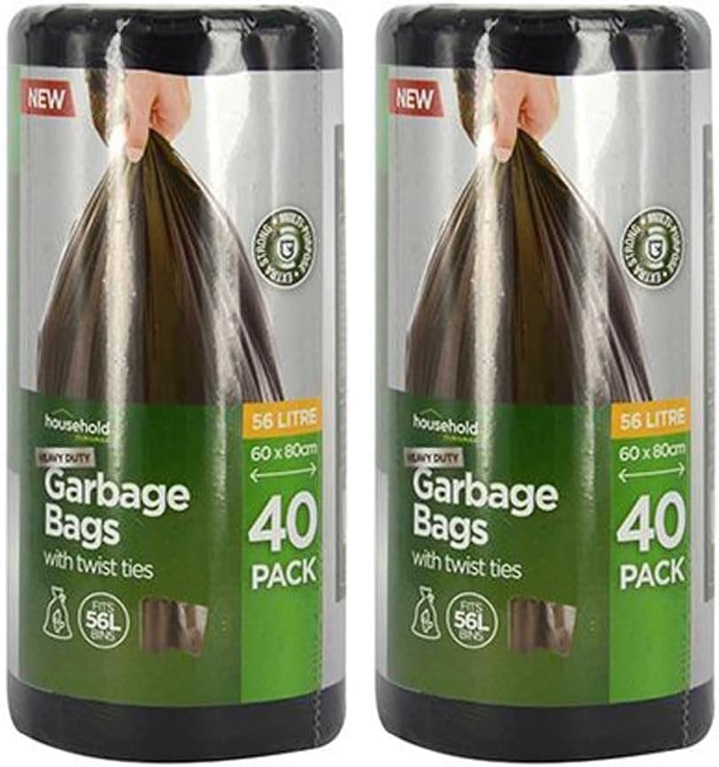 Duramax Household Garbage Bags with Ties 40-Pieces, 56 Litre Capacity image number 1