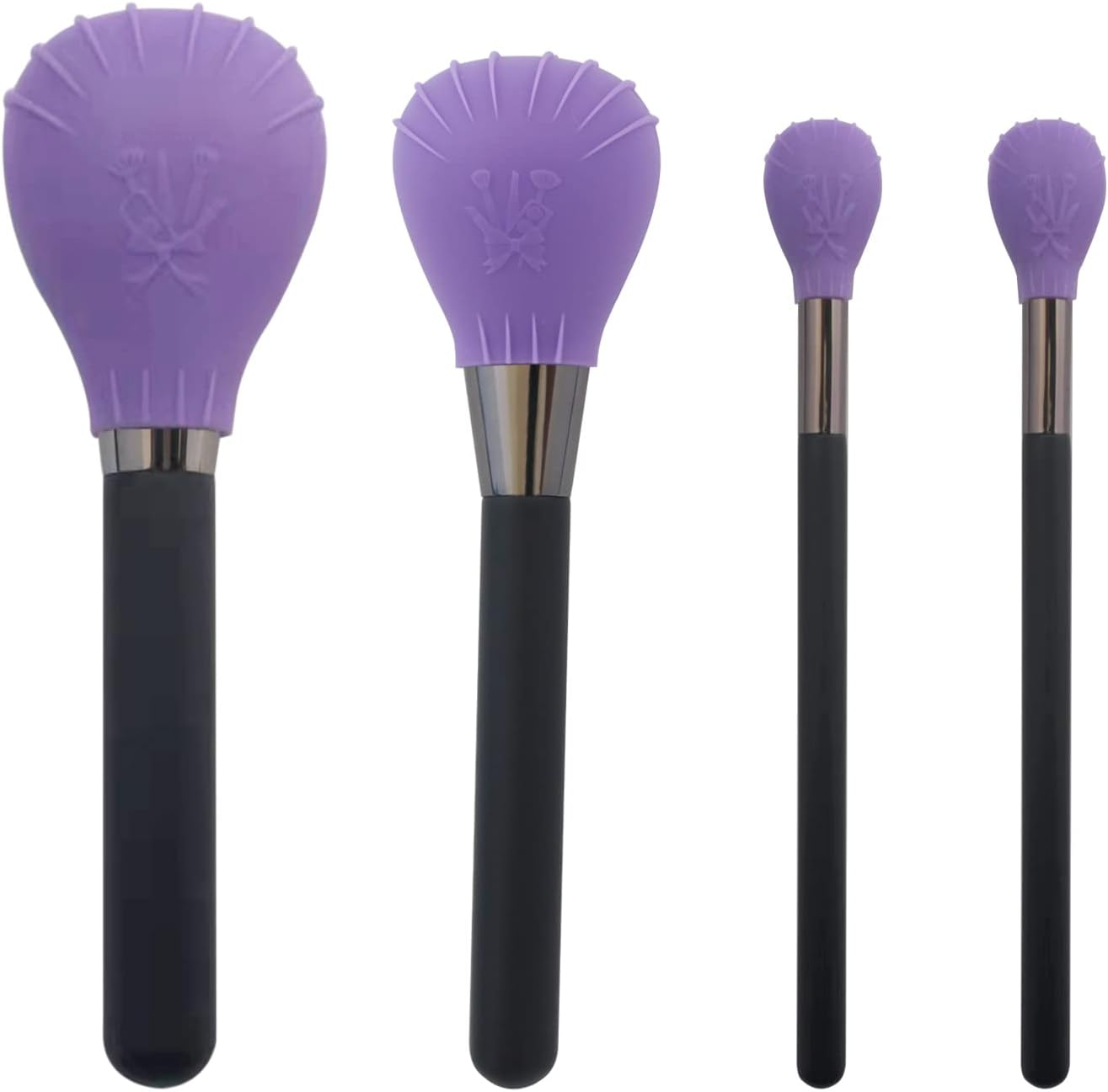 LORMAY 4 Pcs Silicone Makeup Brush Covers, Brush Bubbles for Protecting Bristles from Getting Crushed and Keeping Cosmetic Bag Clean, Purple