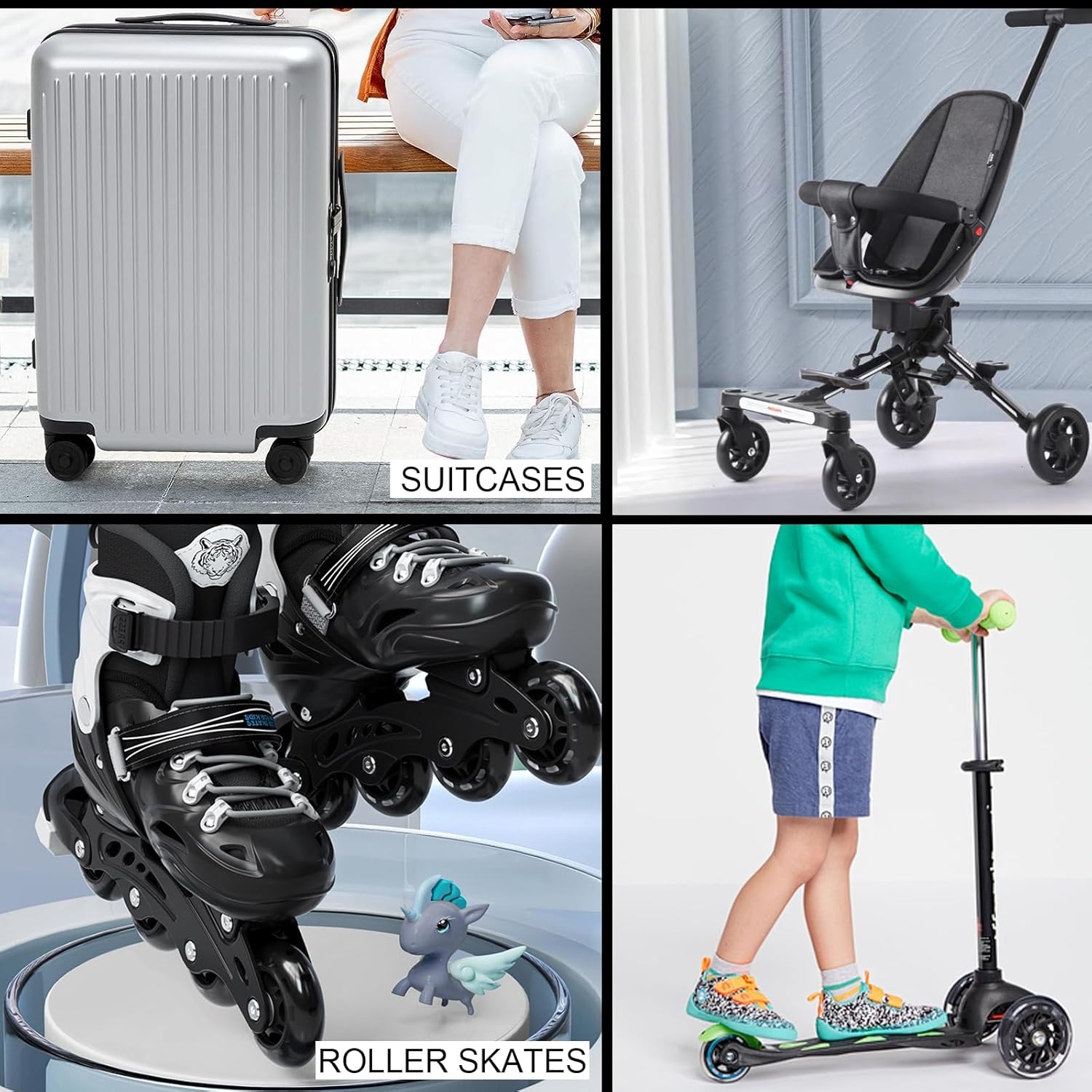 Tobeso-Nuoze Luggage Replacement Wheels 2 3/4 Inch Wear-Resistant Suitcase Replacement Wheels Rubber Swivel Caster Wheels Repair Kits 2 Wheels (70Mm*22Mm)