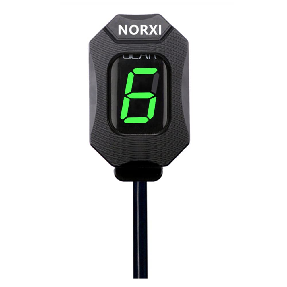 Motorcycle Gear Indicator for Kawasaki ER6N V650 Ninja 300 Z1000SX Moto 1-6 Gear Display ECU Plug LED Digital Display Waterproof(Green with Holder) image number 2