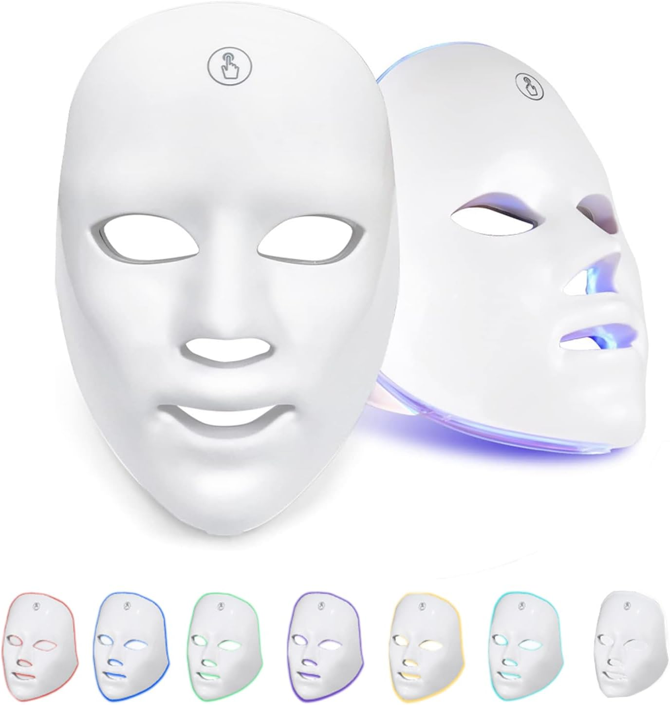 7 Colors Led Mask, Led Face Mask, Phototherapy Mask, Light Therapy Mask, Beauty Phototherapy Mask, Luminotherapy Facial Mask (White) image number 5