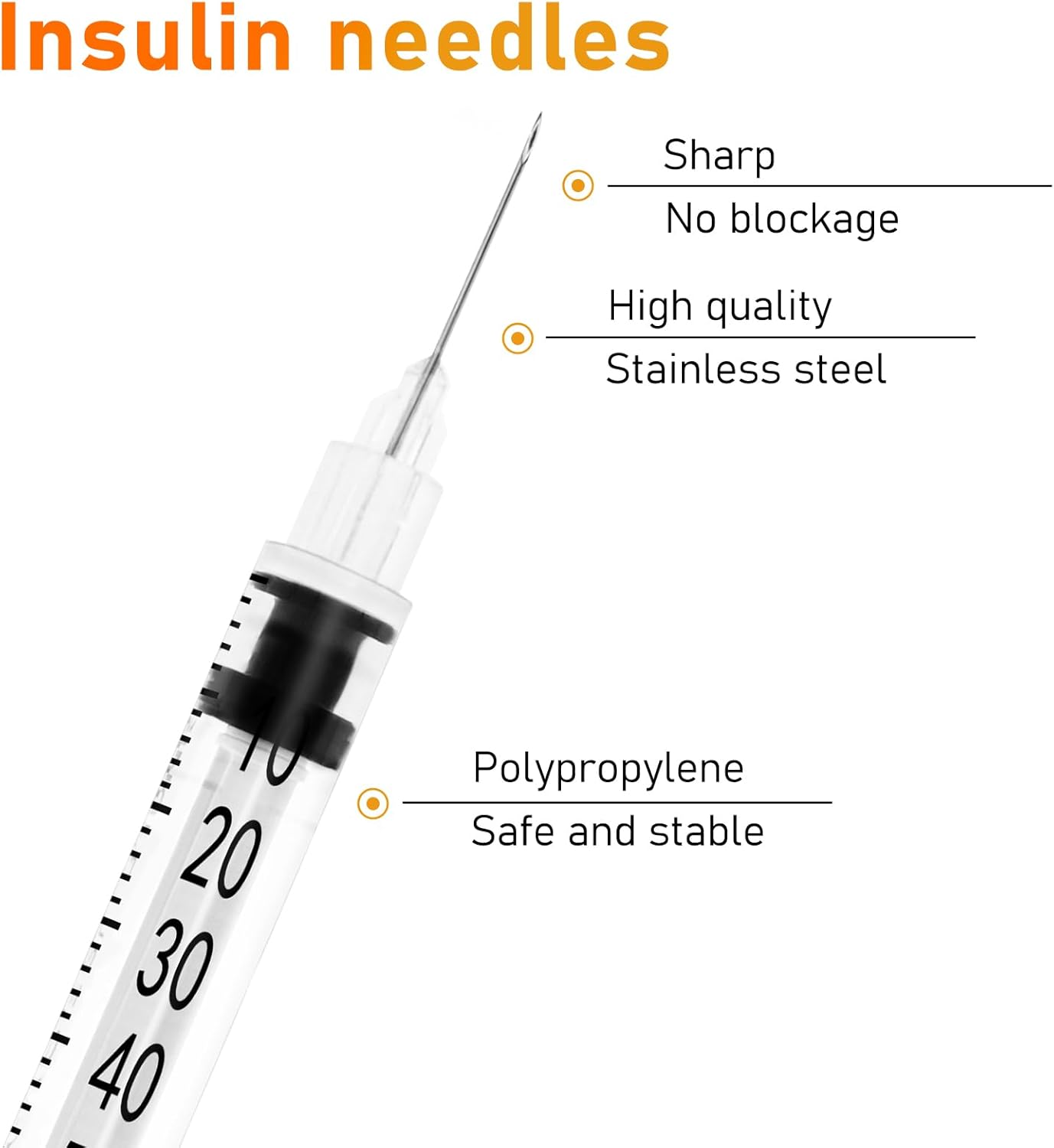 1Ml/Cc Syringe with 30G 0.5Inch Needle - Orange Syringe (30G-13Mm-20Pack)