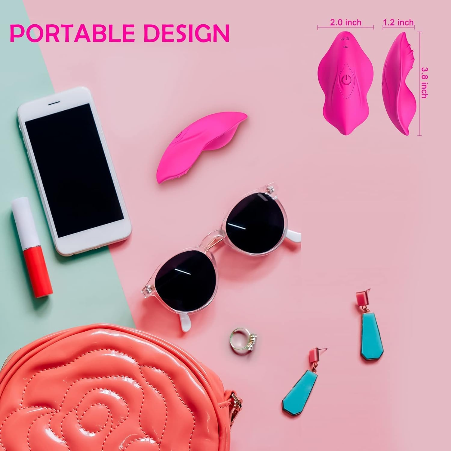 Wearable Panty Vibrator with Wireless Remote Control Vibrating Eggs,Rechargeable Butterfly Vibrators Clitorals Stimulator for Women Vibrating Panties Wearable Clit Vibrator Sex Toy for Couple (Rose) image number 2