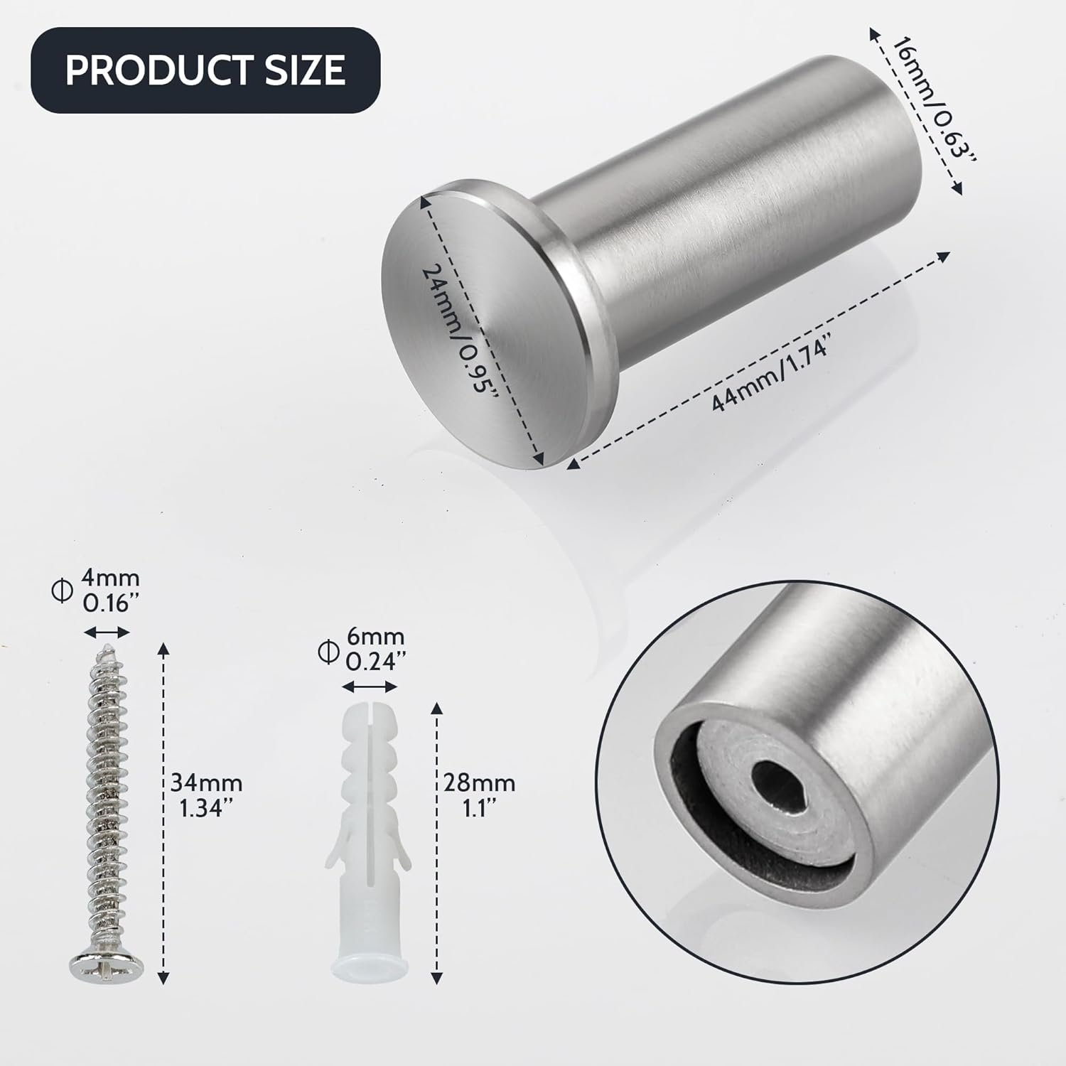 SAYAYO Modern Coat Hooks Wall Mount, Brushed Towel Hooks for Bathroom Robe Hooks, Heavy Duty Wall Hooks for Hanging, SUS 304 Stainless Steel 4 Pcs