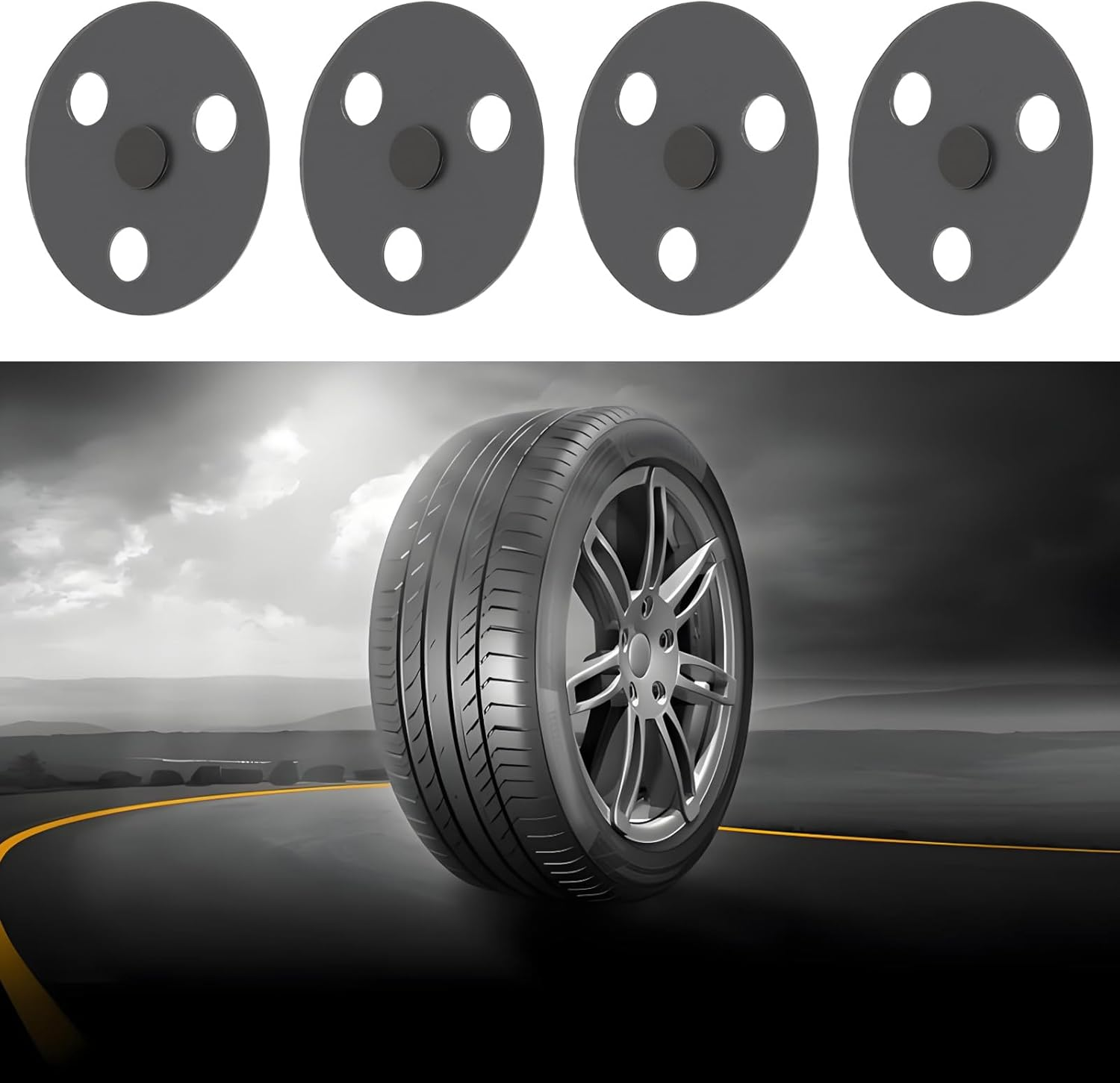 Ecsing 50PCS Tire Puncture Nails Spikes Anti-Theft Security Car Vehicle Auto Puncture Nail Diameter 25Mm Nail Length 15Mm for Cars Trucks Dark Gray