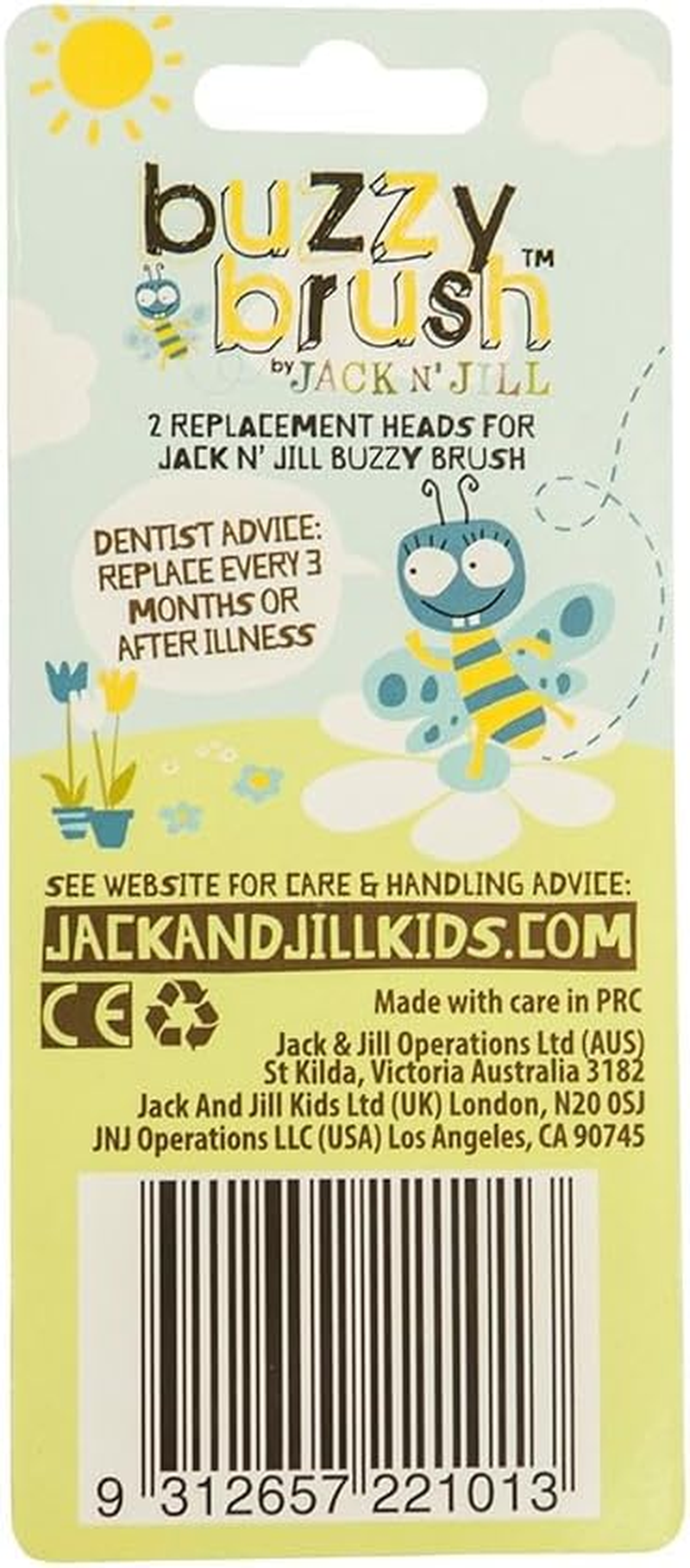 Jack N' Jill Buzzy Brush Replacement Heads Twin Pack , 2 Count image number 1