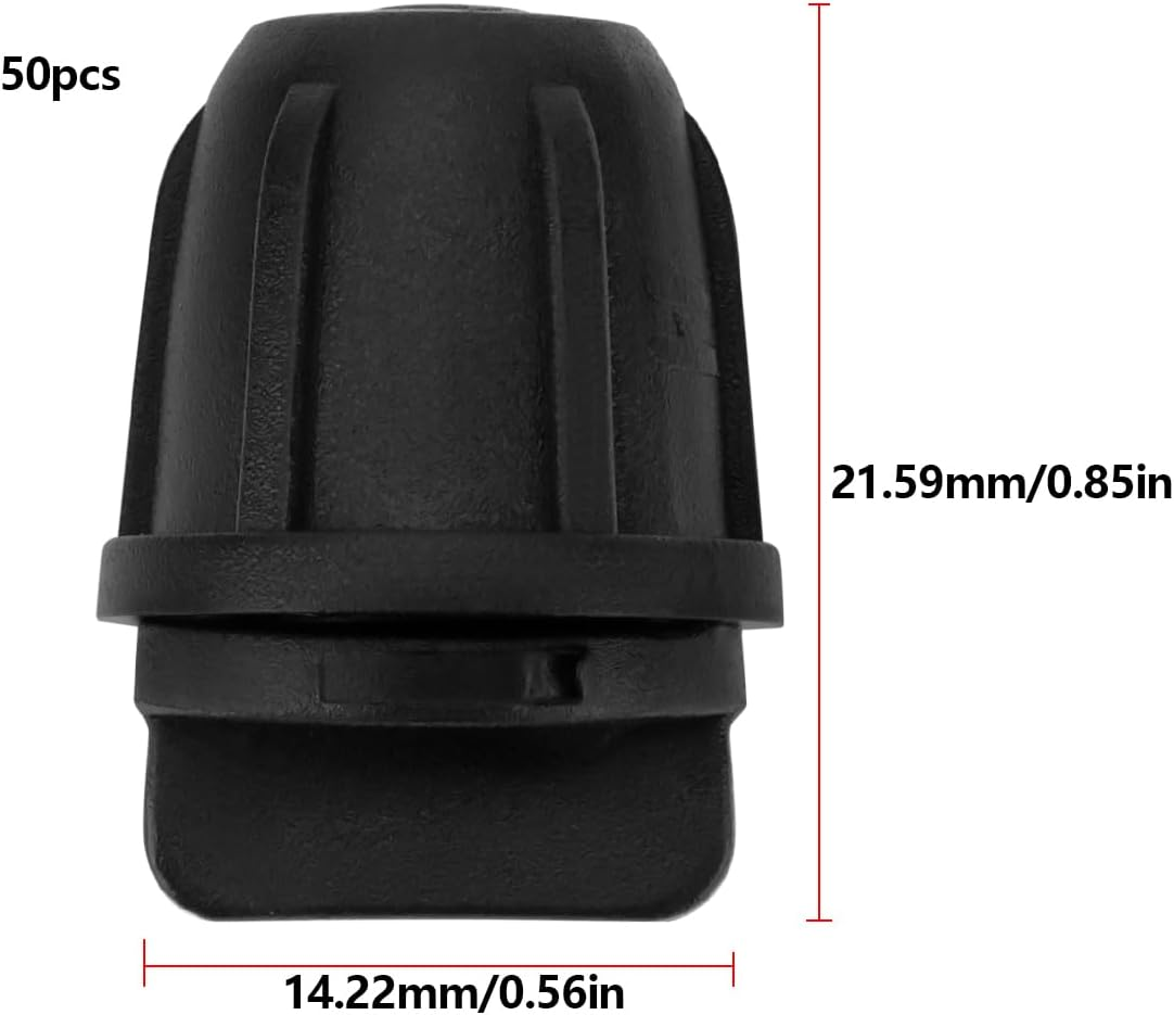 Emagtech 50PCS 1/4 Inch Drip Irrigation End Plug Fittings 0.85X0.56Inch for Irrigation Tubing Connectors Hose Fittings Black image number 5