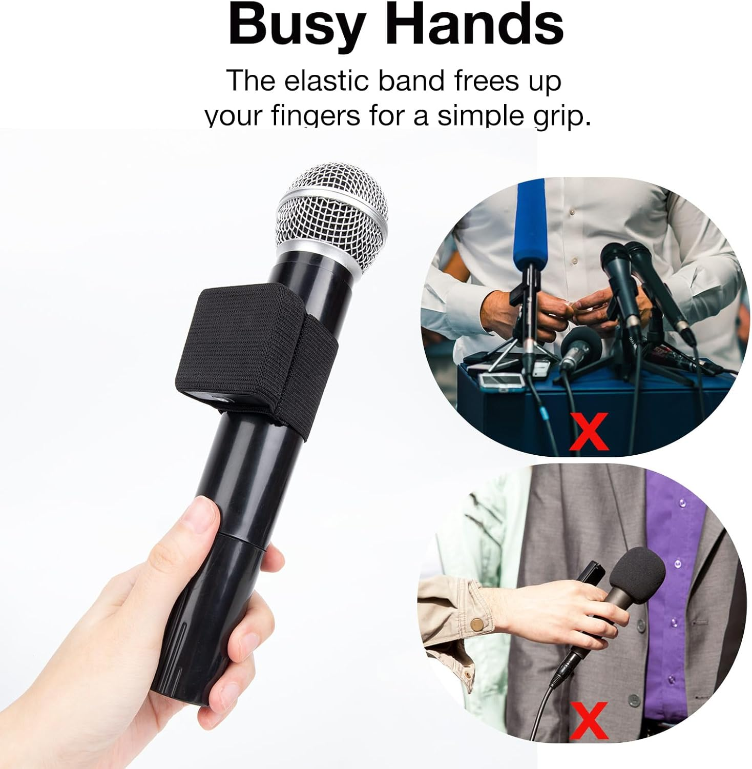 SUNMON Rode Hand Microphone Elastic, 2 PC Rode Elastic Sleeve, for Rode Wireless Go 2 - 2Pcs, Microphone Accessories image number 1