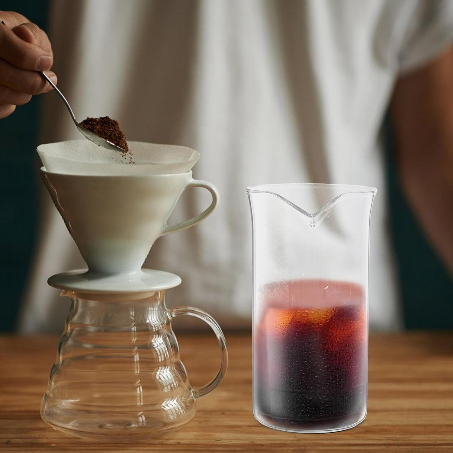 TEHAUX Coffee Press Replacement Cup Glass Beaker for Coffee and Tea Makers Narrow Spout Design Easy Installation Brewing Mug image number 3