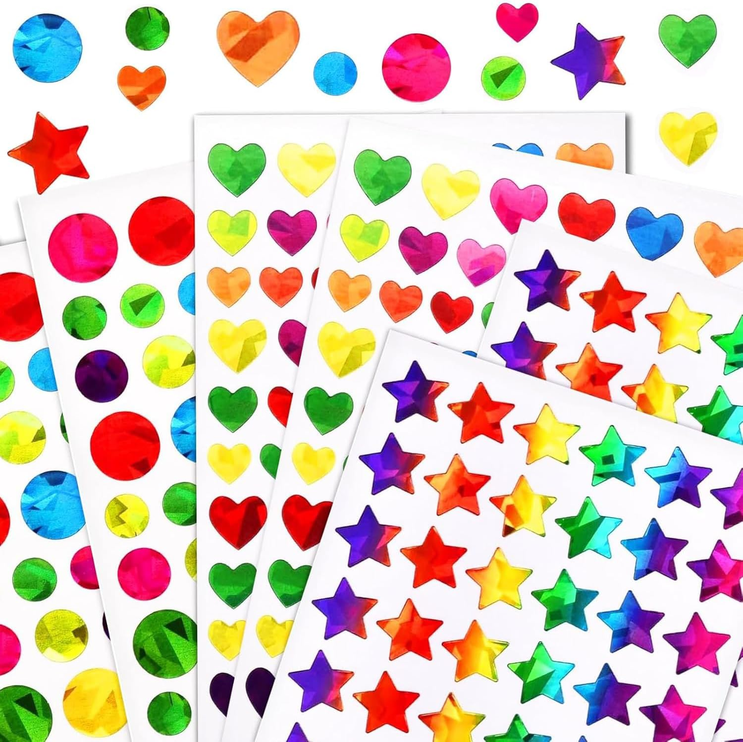 Fyvadio 2052 PCS Star Stickers for Reward, Small Sparkly Holographic Sticker for School Classroom Student Teacher Supplies Behavior Reward Chart and DIY Decoration image number 4