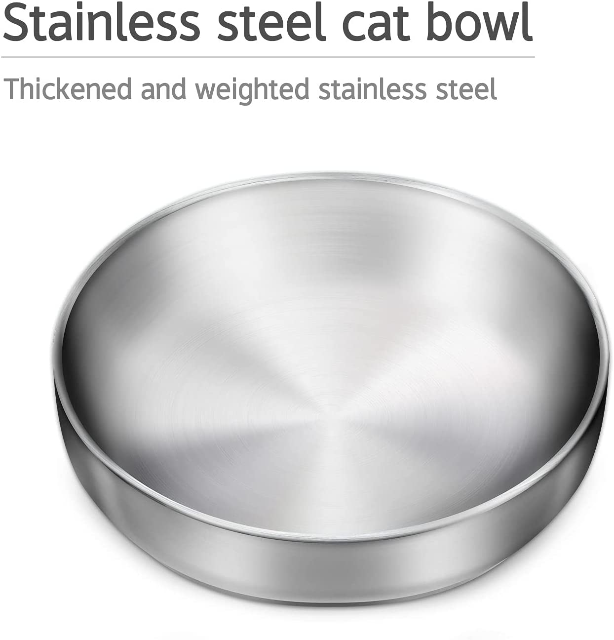 2X Stainless Steel Bowl Cat Bowl, 304 Material Cat Dish, Safe to Contact with Food, Drop-Proof and Easy to Clean