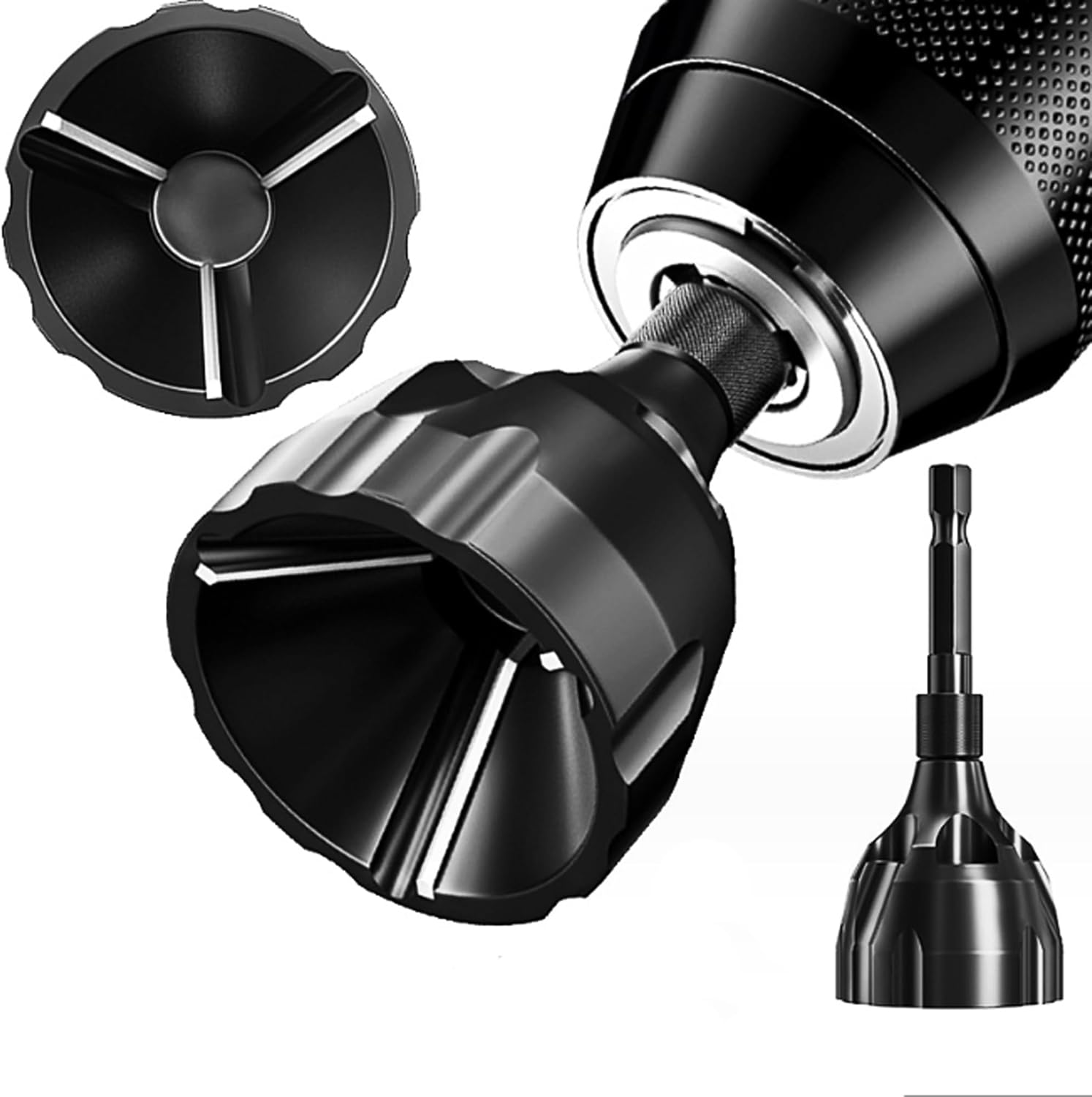 Yenghome Deburring External Chamfer Tool,Upgraded 3 Blade Tungsten Steel Chamfer Deburring Tool Bolt Fixer Burr Removal for Metal image number 2