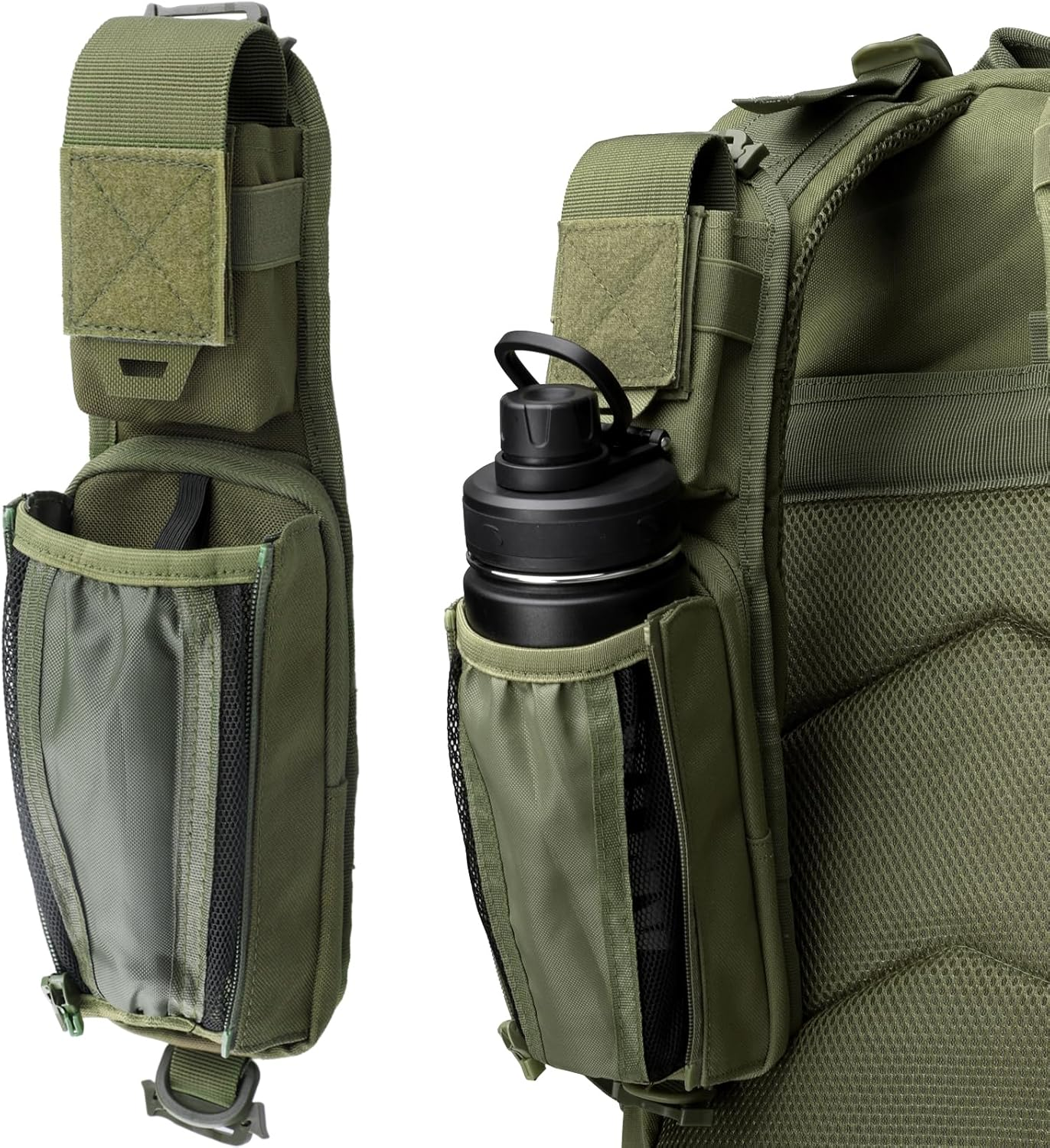 WYNEX Molle Tactical Pouches of Water Bottle Pouch Version, Tactical Accessories Backpack Strap Pouch Water Bottle Carrier Holder Molle Accessories for Backpacks
