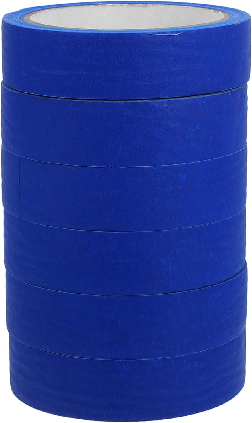 OSALADI 6Rolls Heavy Duty Masking Tape for Painting Accessories Automotive Home Walls Painting Packing Craft Use