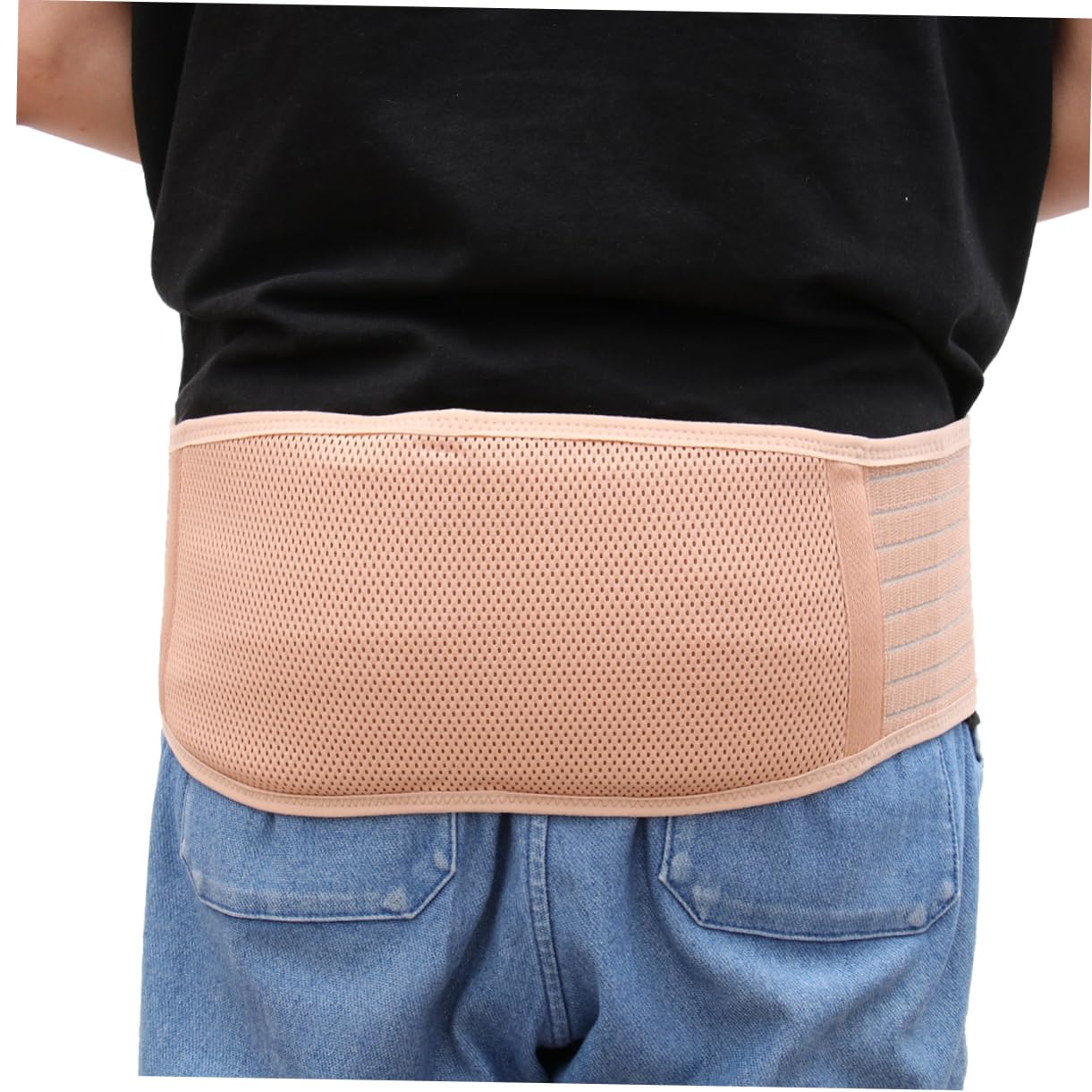 Pregnancy Support Belly Belt for Women, Breathable Abdominal Band Back Brace, Waist Care Maternity Protector in Beige Free Size for Prenatal Comfort image number 3