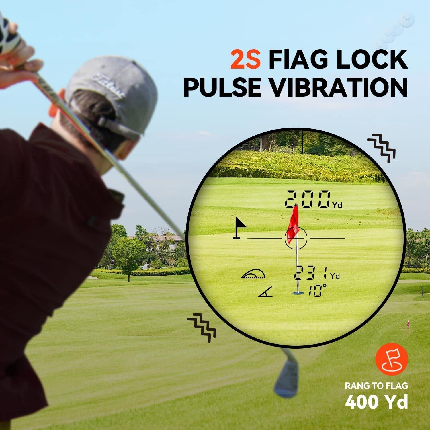 Golf Range Finder 656 Yards with Magnetic, Mileseey Golf Rangefinder with Rechargeable Battery, Flag Lock with Pulse Vibration, Slope On-Off, 6X Magnification, Fast Focus Scan Laser Rangefinder image number 6