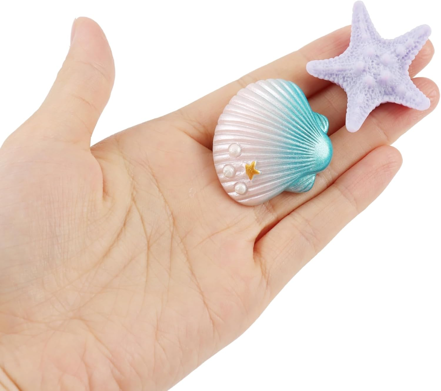 12Pcs Shell and Starfish Fridge Magnets,Cute Refrigerator Magnet,Colorful Whiteboard Magnet,Small Magnets for Office Kitchen Locker Decorations image number 3